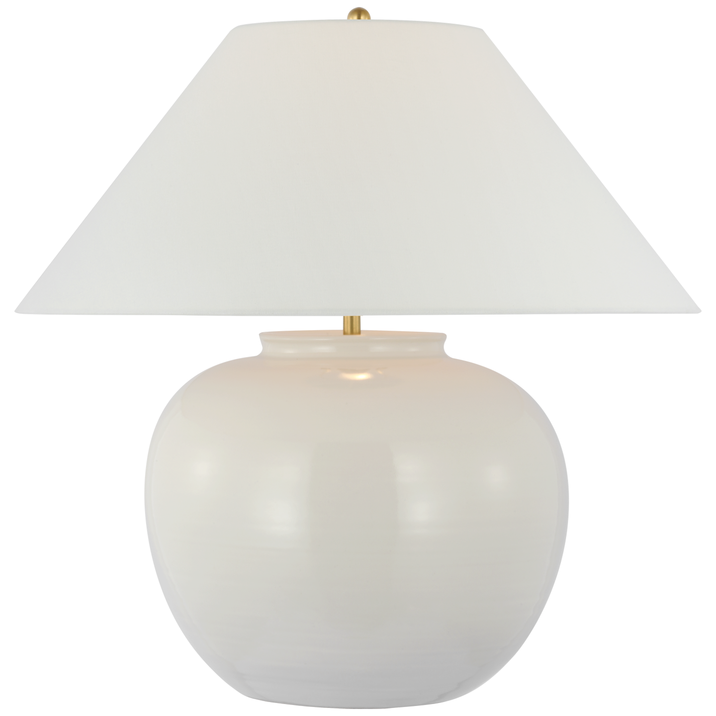 Casey Medium Table Lamp in Ivory with Linen Shade Open Box
