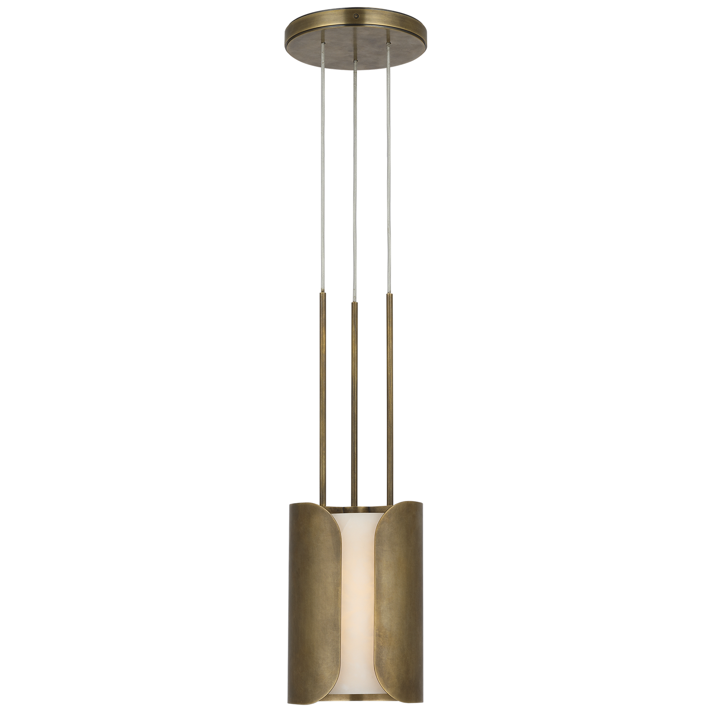 Armise 8" Pendant in Mottled Brass with Alabaster