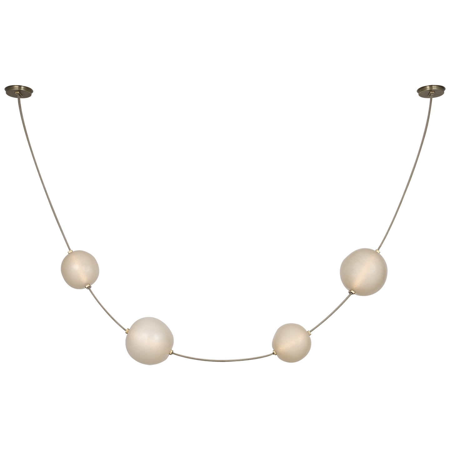 Dune Belted Light in Ash Suede and Mottled Brass with Fizzy Nude Glass