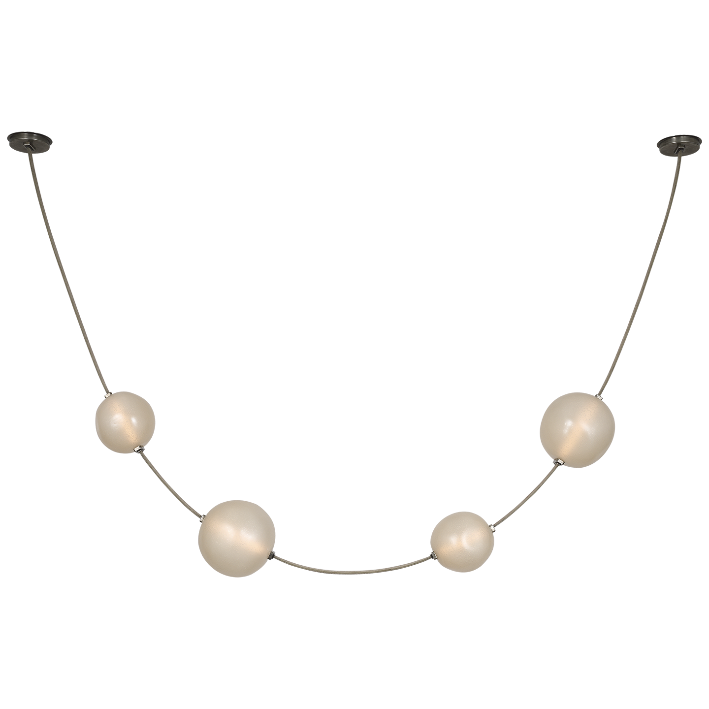 Dune Belted Light in Ash Suede and Mottled Pewter with Fizzy Nude Glass