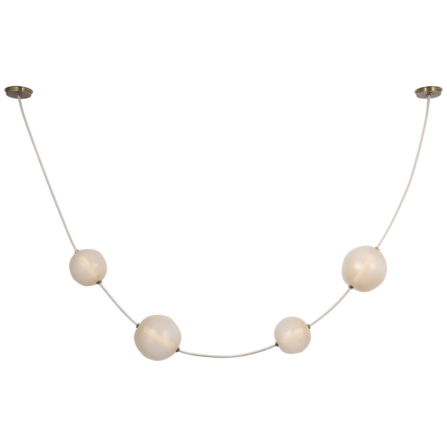 Dune Belted Light in Bone Suede and Mottled Brass with Fizzy Nude Glass Open Box