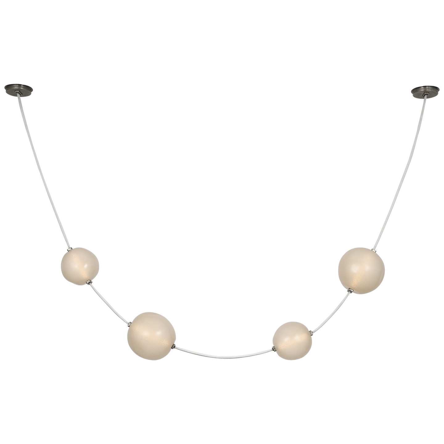 Dune Belted Light in Bone Suede and Mottled Pewter with Fizzy Nude Glass