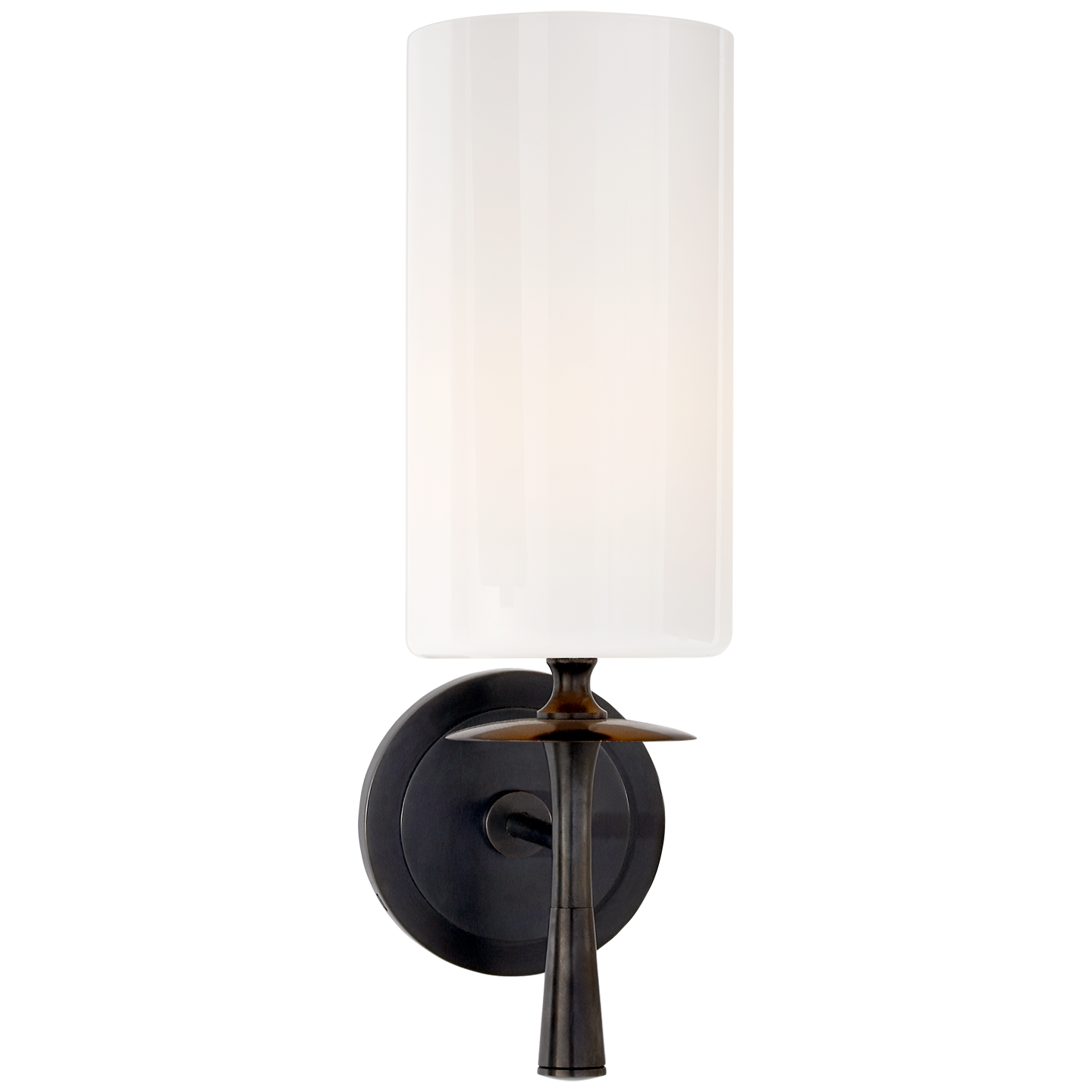 Drunmore Single Sconce in Bronze with White Glass Shade Open Box