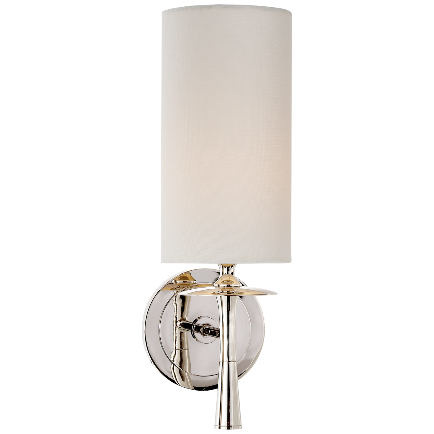 Drunmore Single Sconce in Polished Nickel with Linen Shade Open Box