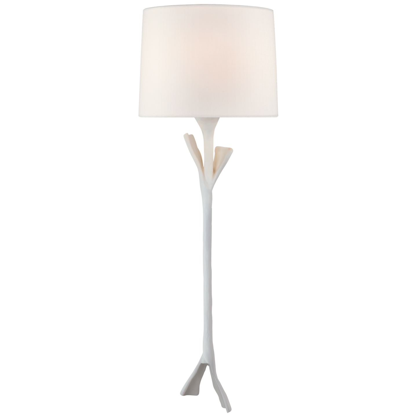 The slender and elegant Fliana by AERIN evokes nature with its sculpted branch-like base, adding an organic element to any contemporary space. The tapered linen shade diffuses light that's ideal for a living room or home office.
