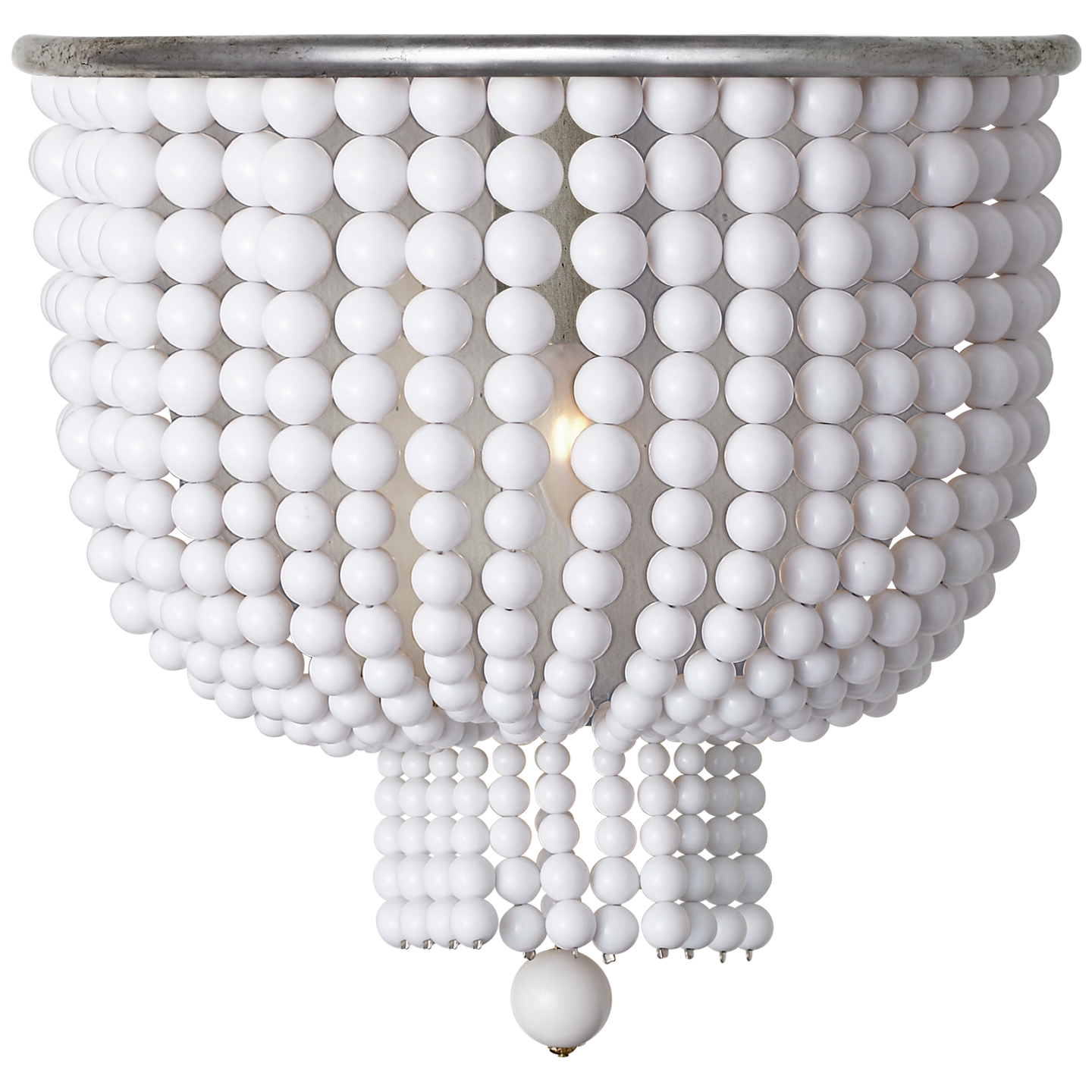 Jacqueline Medium Sconce in Burnished Silver Leaf with White Acrylic Open Box