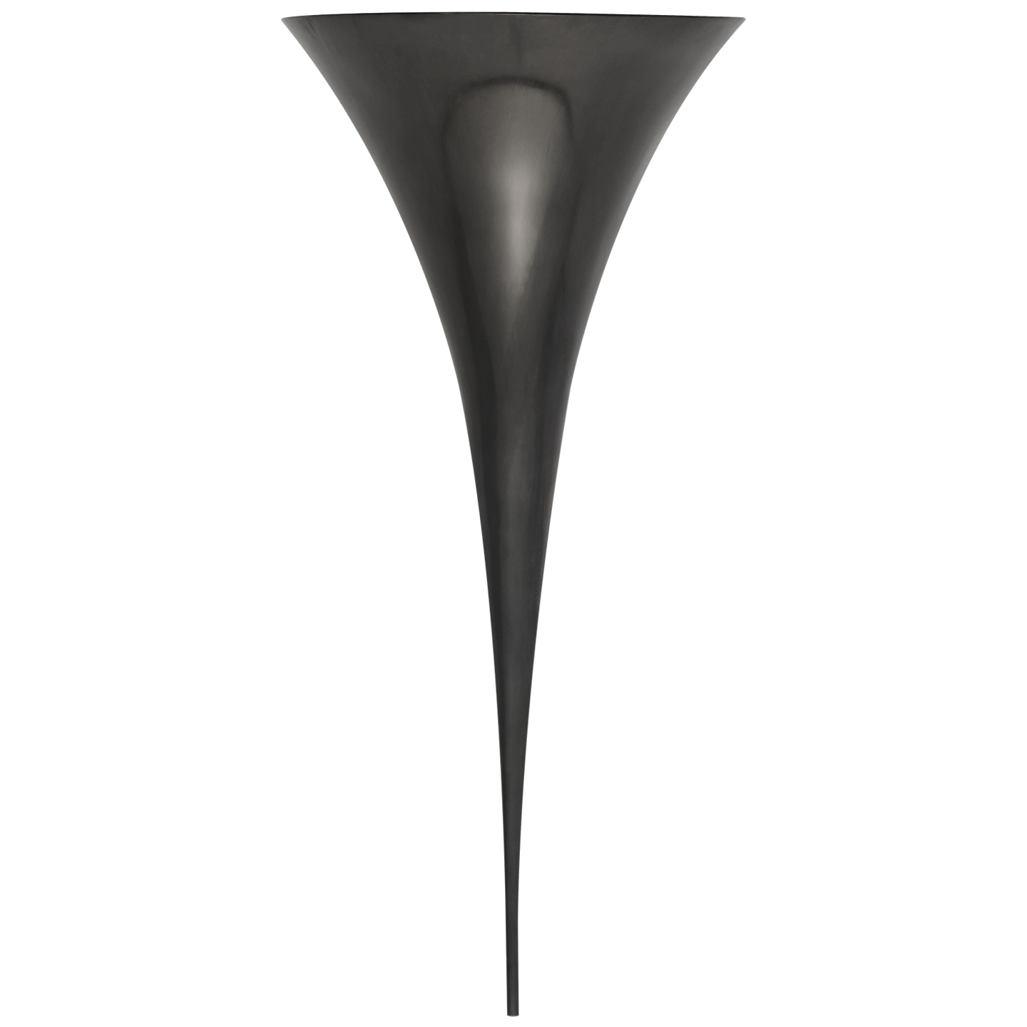The streamlined Alina by AERIN offers a stylishly curved art deco design that works well for modern interiors, especially when paired or used in multiple points of a room. Smooth metallic finishes complete the clean, trumpeted shape behind which stylish lighting casts a refined glow upon any large space.