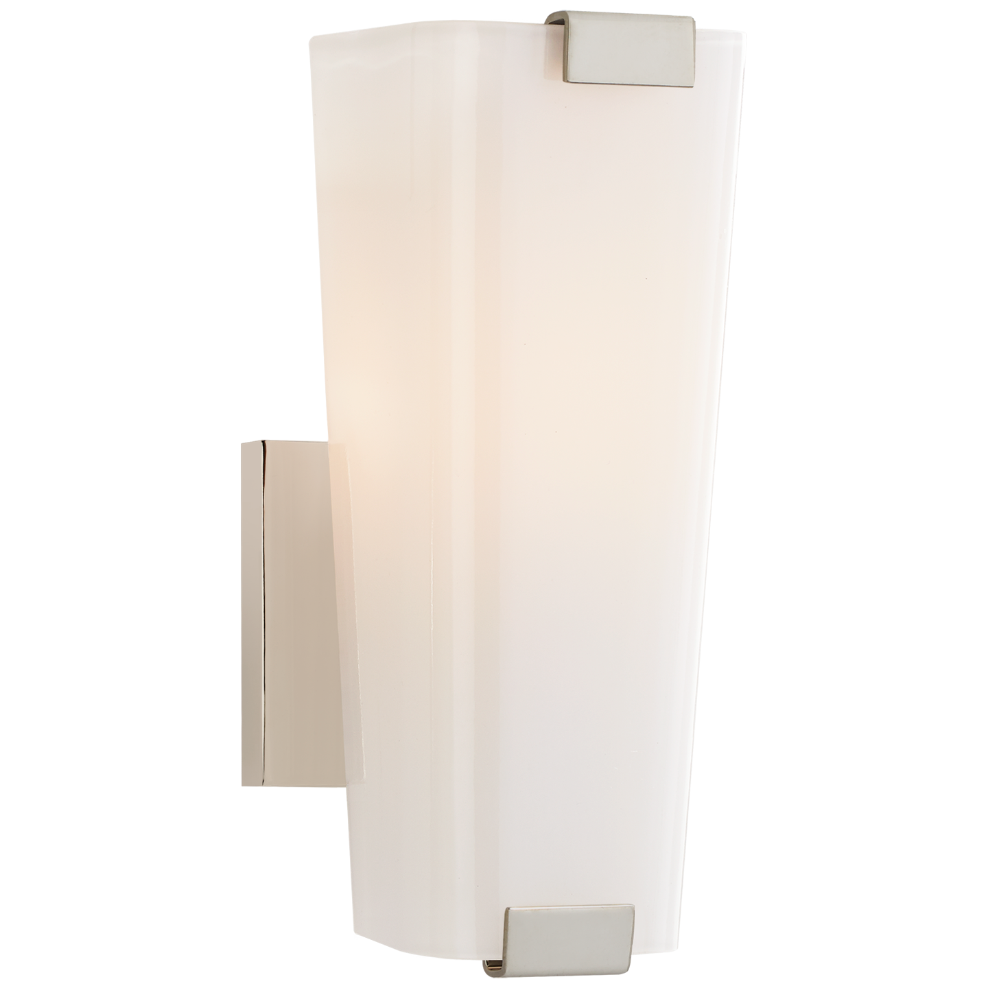 Alpine Small Single Sconce in Polished Nickel with White Glass Open Box