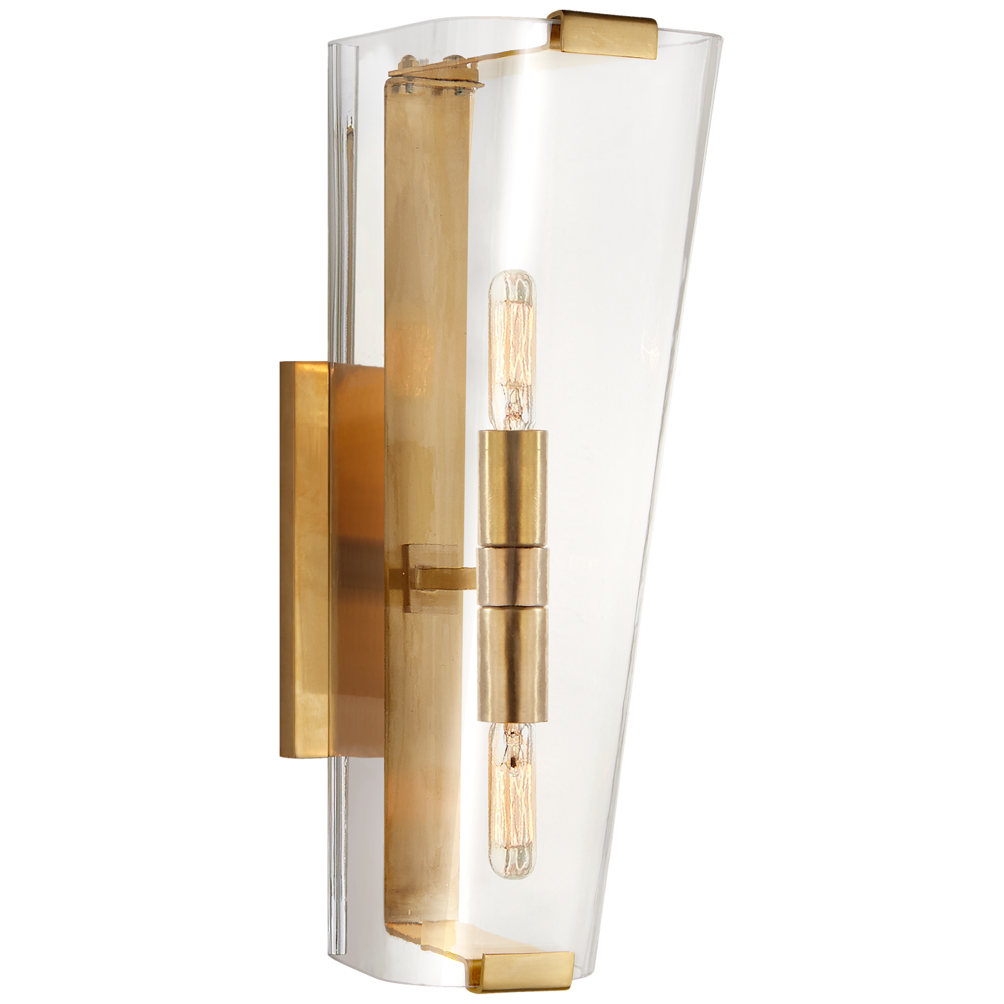 Alpine Single Sconce in Hand-Rubbed Antique Brass with Clear Glass Open Box