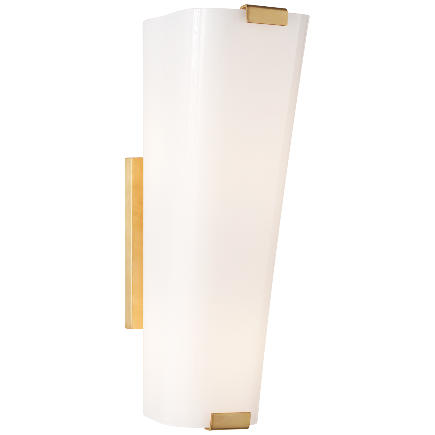 Alpine Single Sconce in Hand-Rubbed Antique Brass with White Glass Open Box