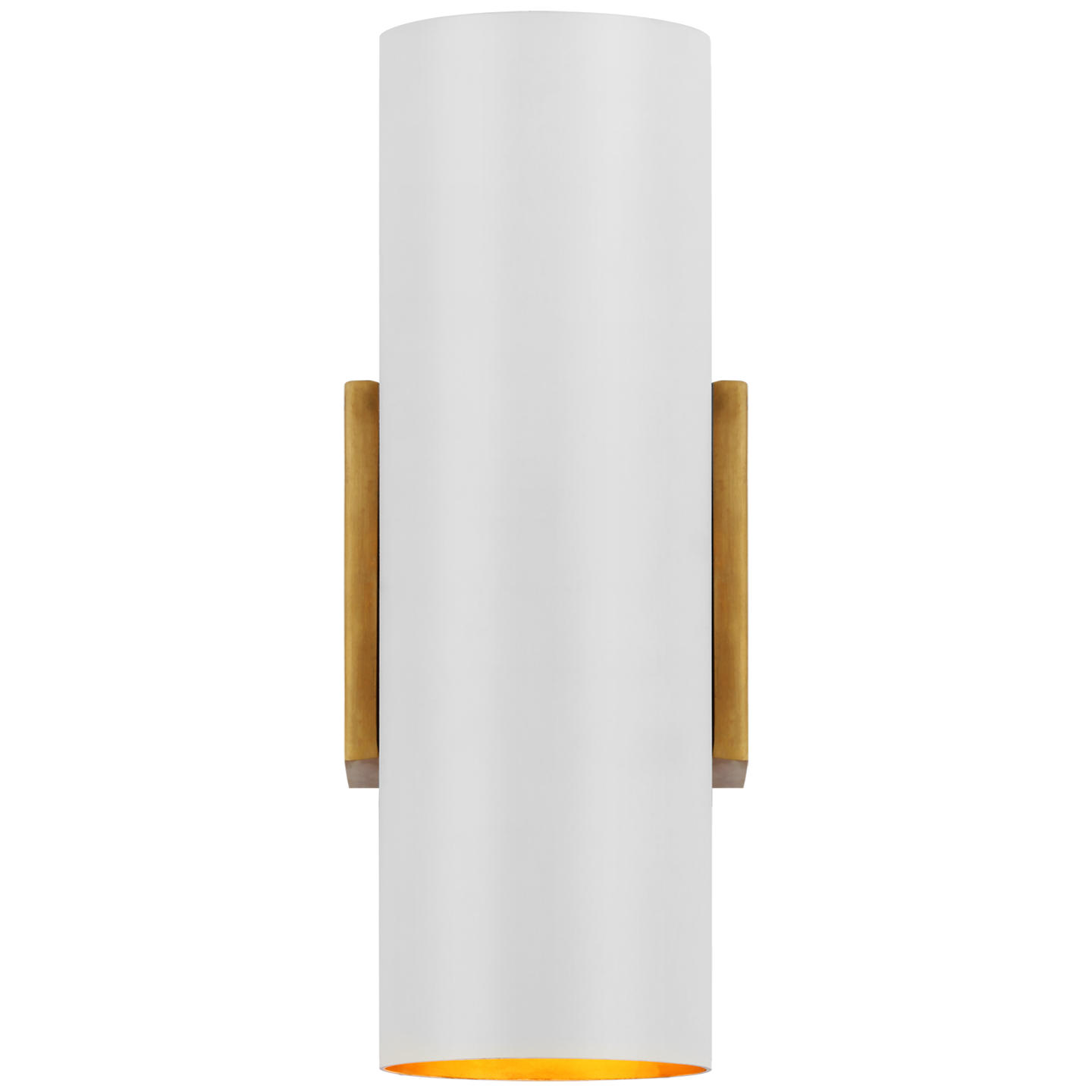 Nella Small Cylinder Sconce in Hand-Rubbed Antique Brass and Plaster White Open Box