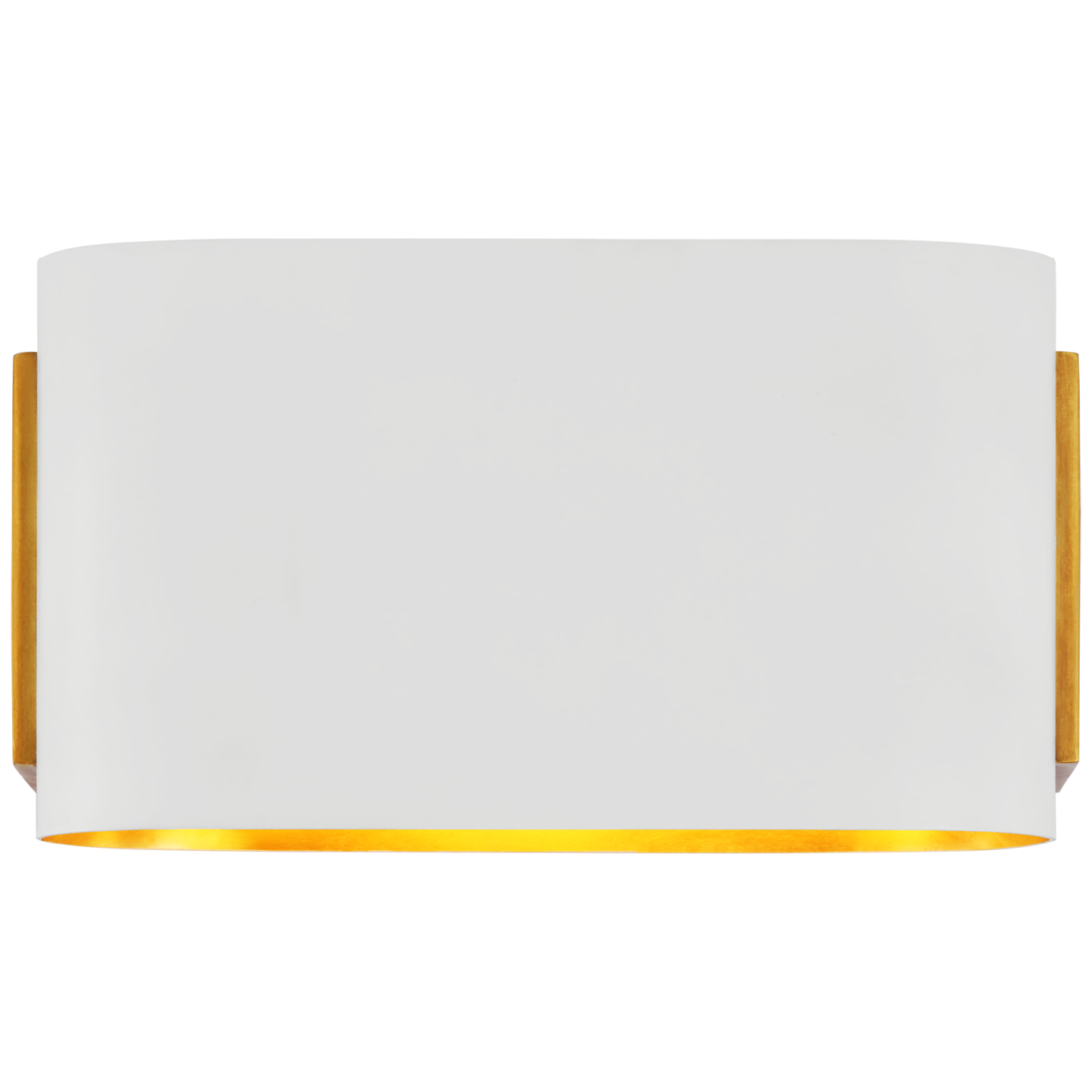 Nella Small Oblong Sconce in Hand-Rubbed Antique Brass and Plaster White Open Box