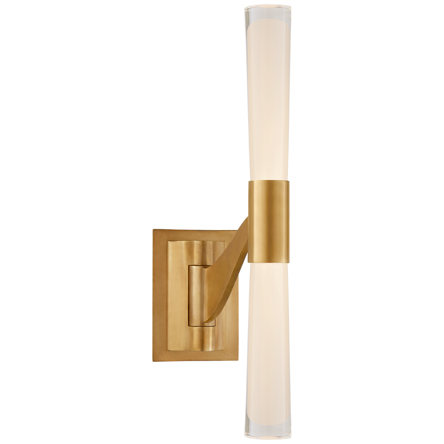 Brenta Single Articulating Sconce in Hand-Rubbed Antique Brass with White Glass Open Box