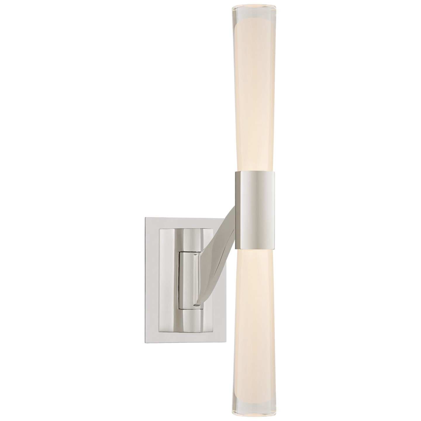 Brenta Single Articulating Sconce in Polished Nickel with White Glass Open Box