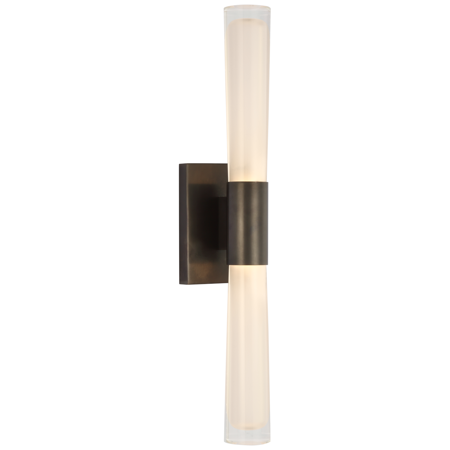 The Brenta by AERIN offers a novel design for functional lighting. Elongated cylindrical shades – in either single, double, or clustered formations – illuminate various interiors, from bathrooms to living rooms. Light can be focused as needed by vertical or horizontal bracket placement or points of articulation on most pieces, making the Brenta both sophisticated and versatile.