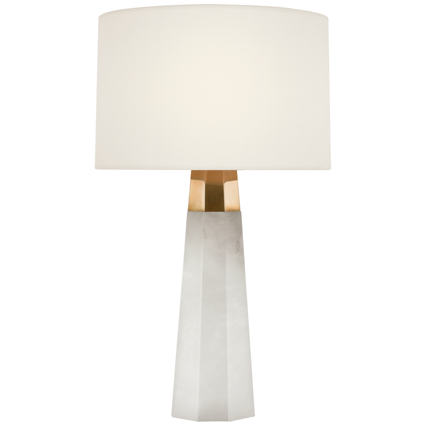 Olsen 15" Cordless Accent Lamp in Alabaster with Linen Shade