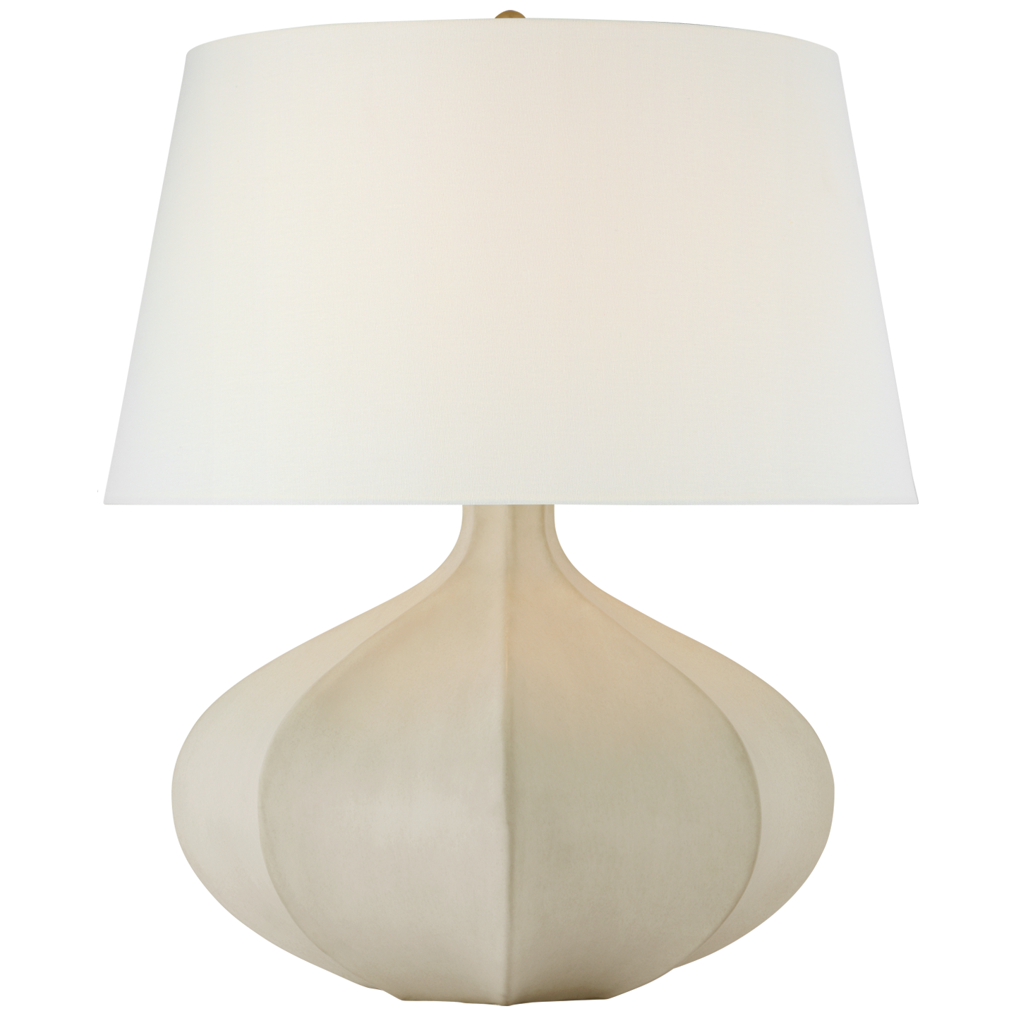 Rana Medium Wide Table Lamp in Stone White with Linen Shade Open Box