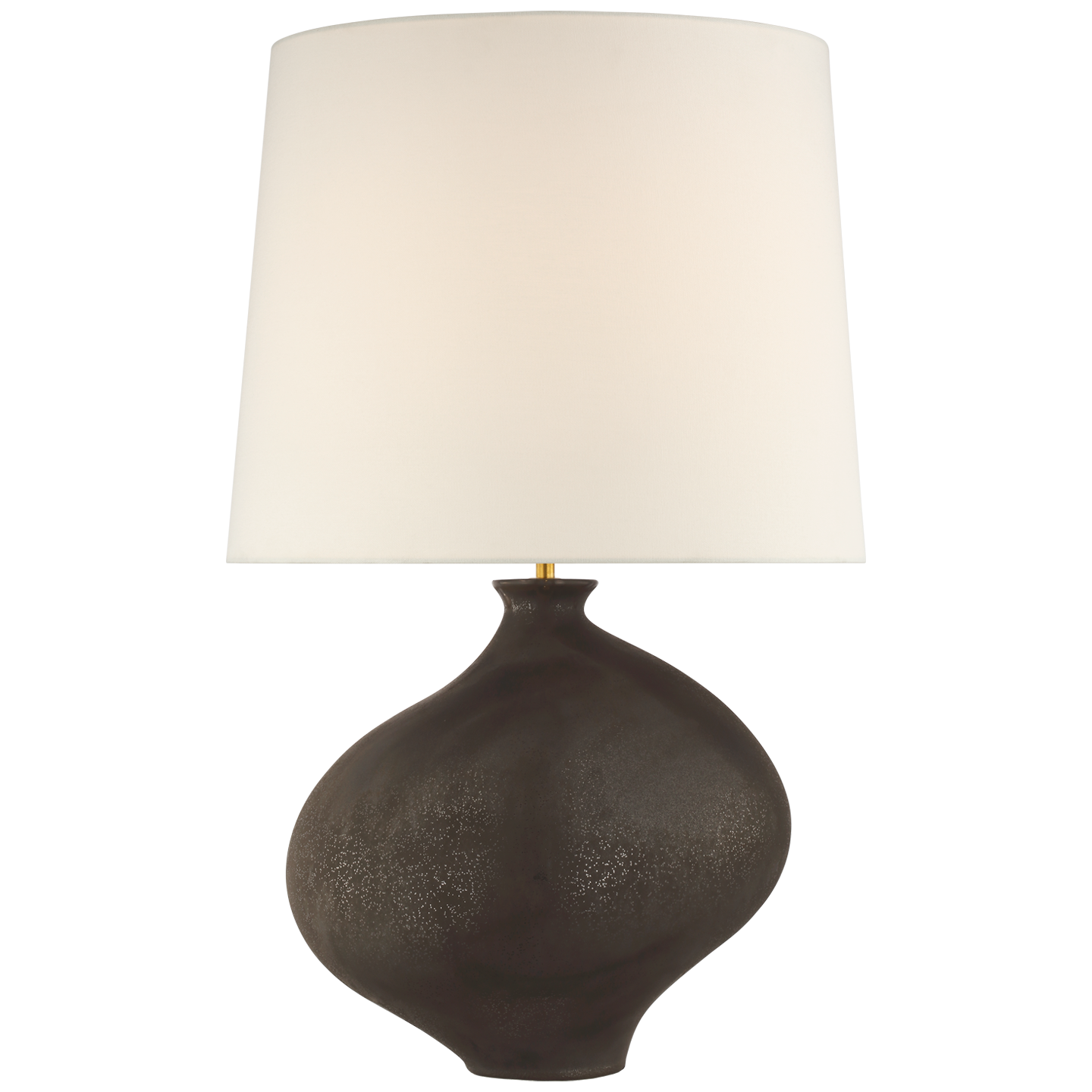 Celia Large Right Table Lamp in Stained Black Metallic with Linen Shade Open Box
