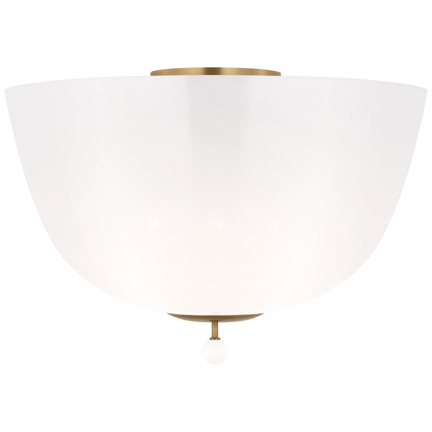 Brisa 16" Semi-Flush Mount in Hand-Rubbed Antique Brass with White Strie Glass