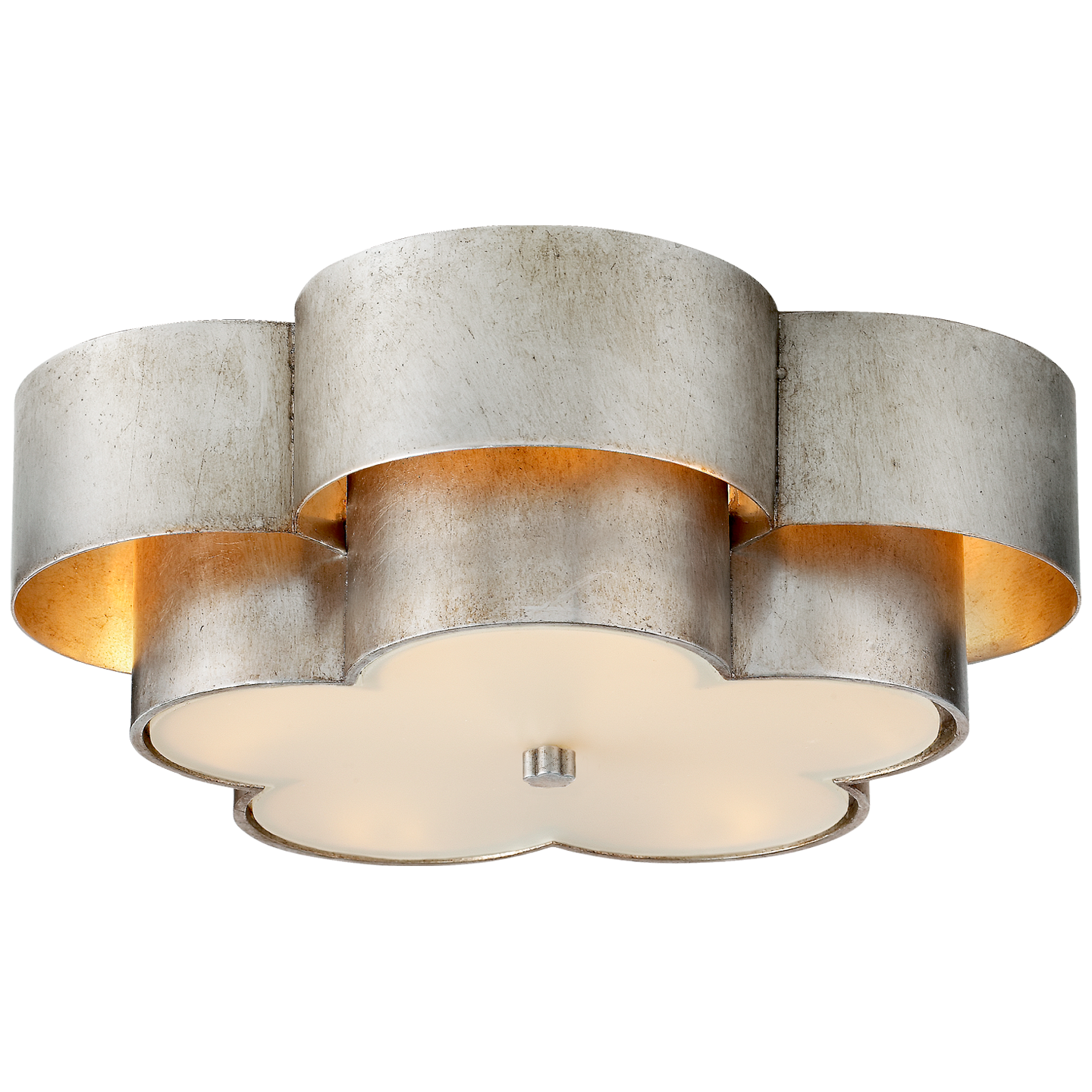 Arabelle Large Flush Mount in Burnished Silver Leaf with Frosted Acrylic