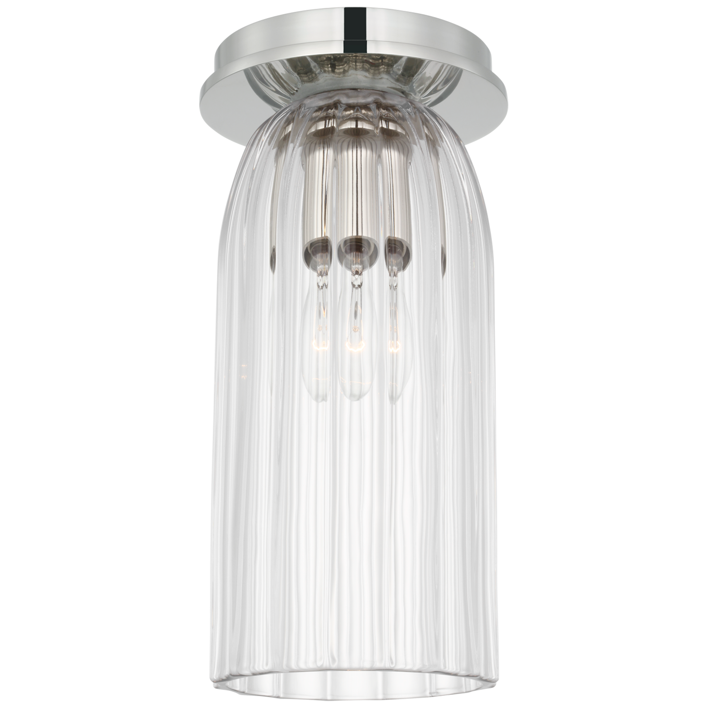 Asalea Monopoint Flush Mount in Polished Nickel with Clear Glass