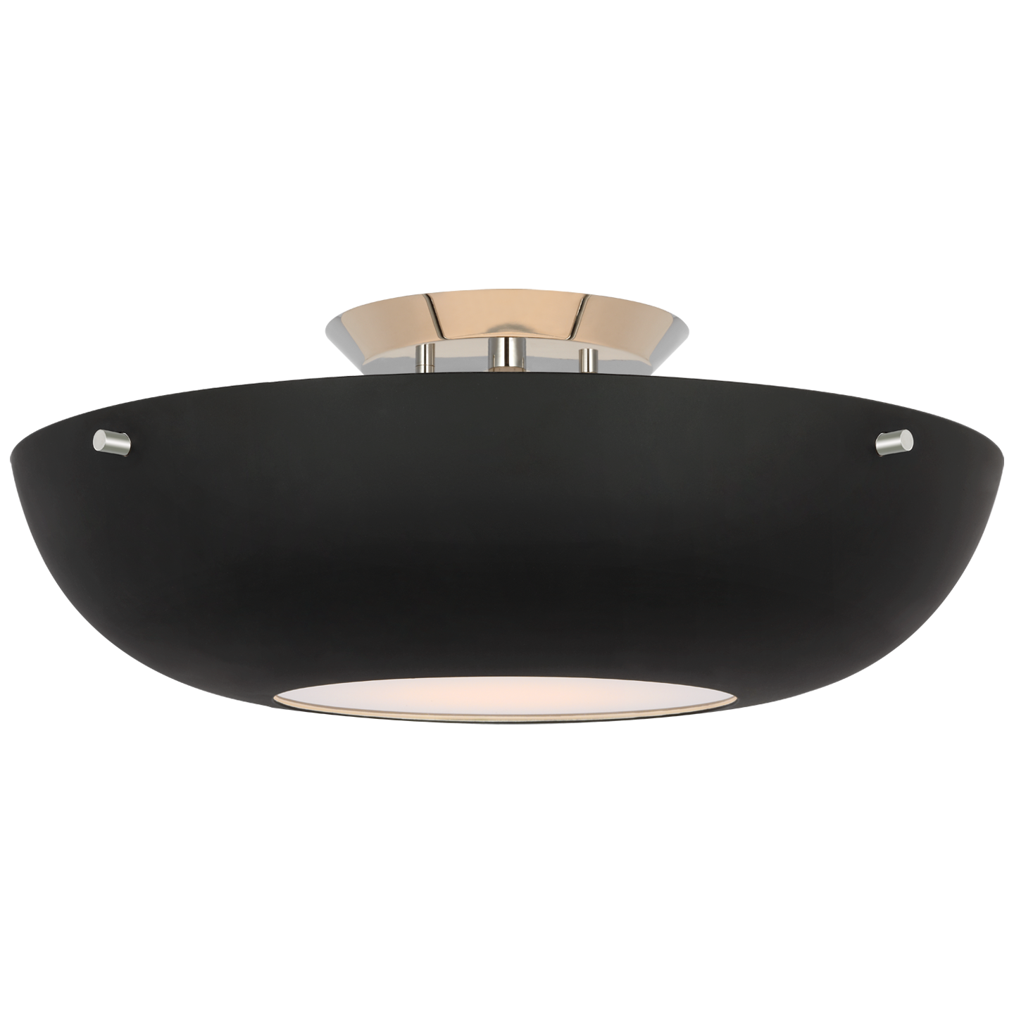 Valencia 16" Flush Mount in Polished Nickel with Matte Black Open Box