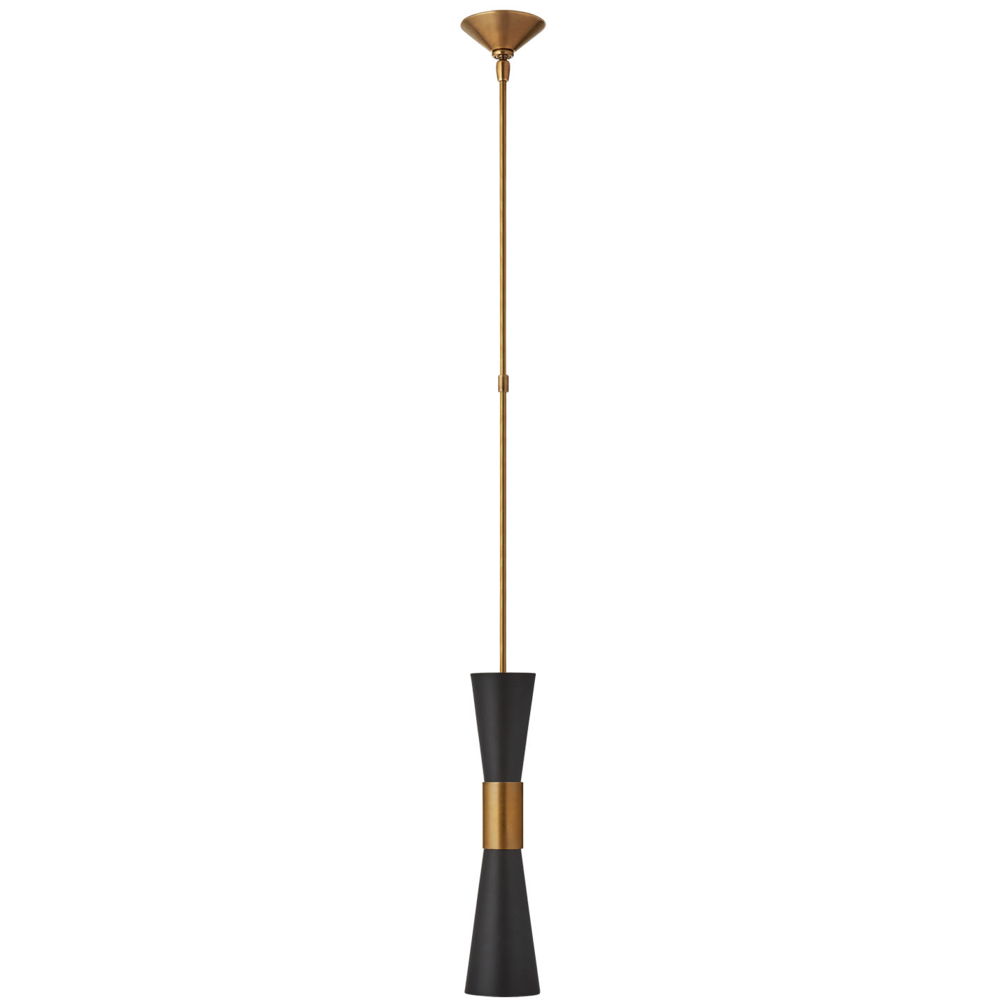 Clarkson Medium Narrow Pendant in Hand-Rubbed Antique Brass and Black Open Box