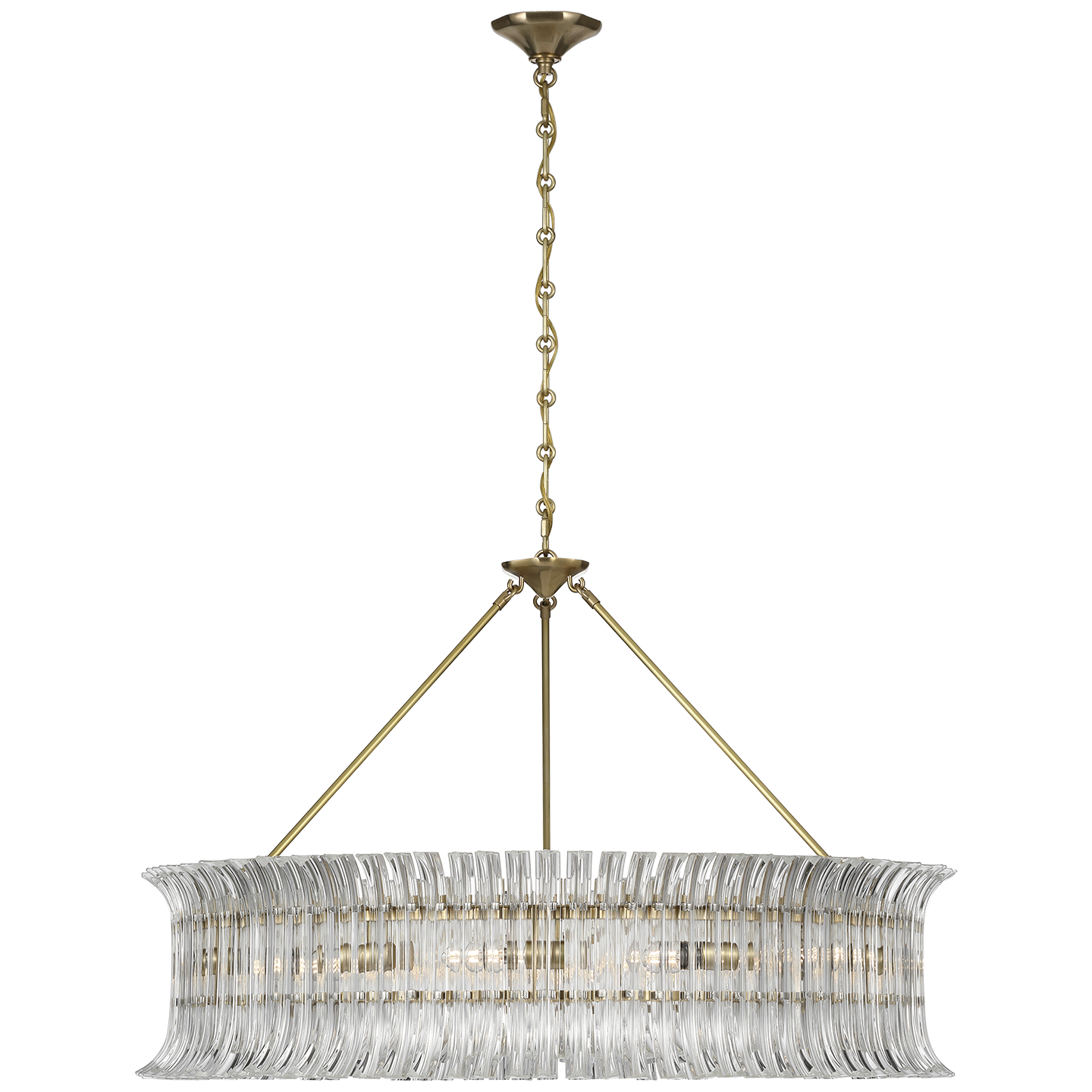 Rhine 36" Ring Chandelier in Hand-Rubbed Antique Brass with Crystal
