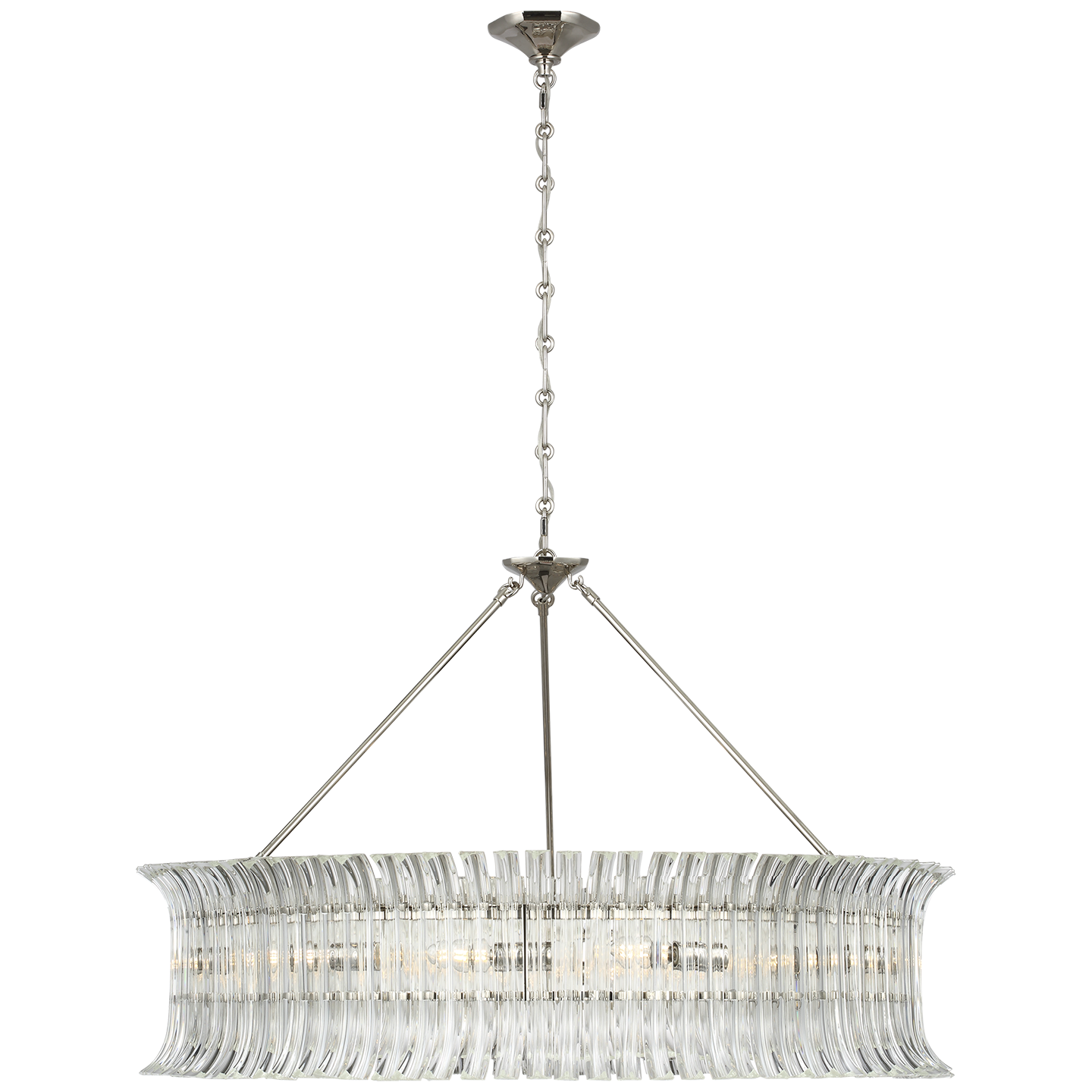 Rhine 36" Ring Chandelier in Polished Nickel with Crystal