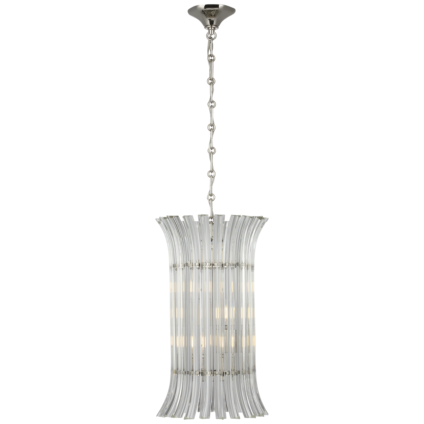 Rhine 12" Pendant in Polished Nickel with Crystal