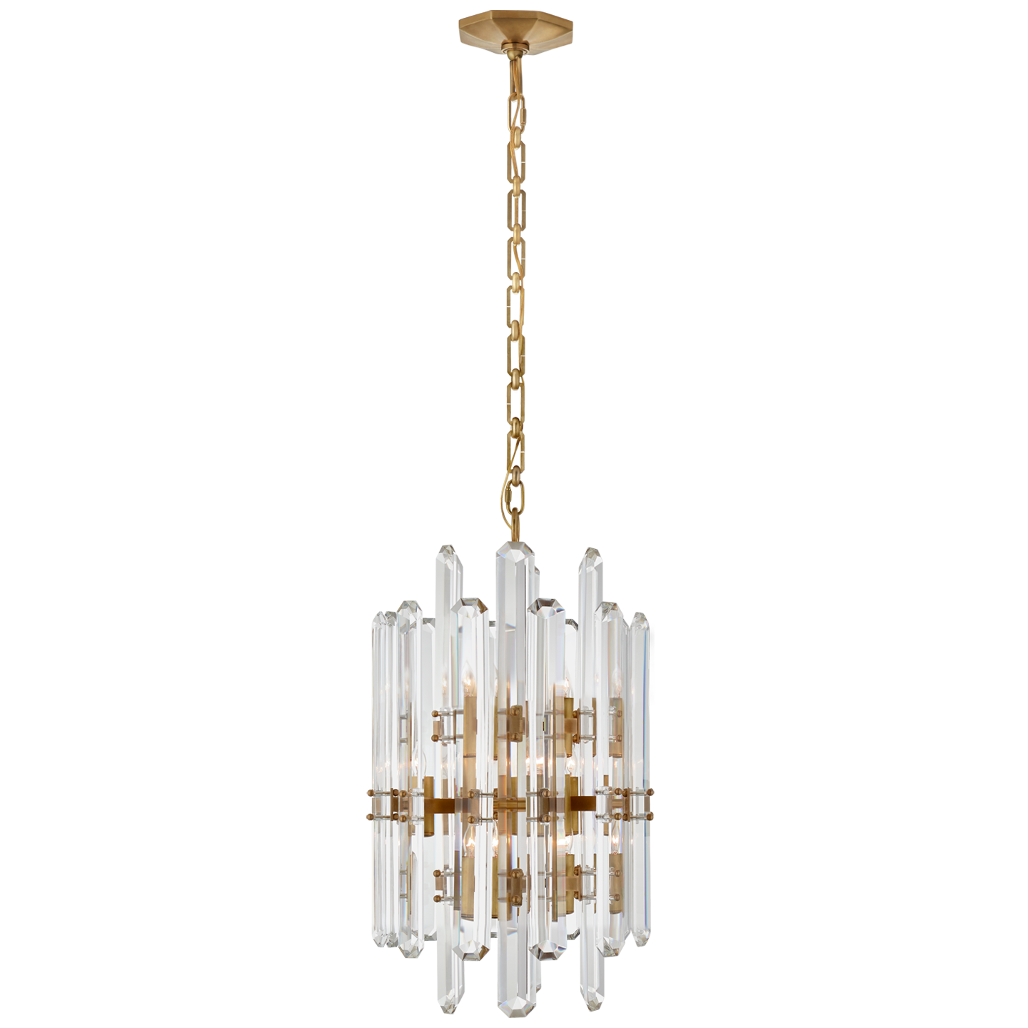 Bonnington Tall Chandelier in Hand-Rubbed Antique Brass Open Box
