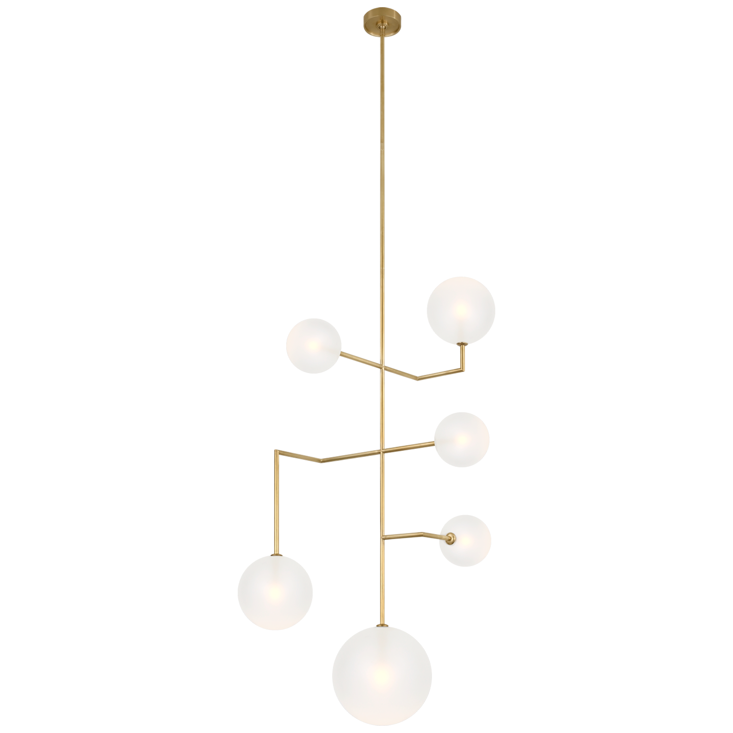 Linnea 26" Entry Chandelier in Hand-Rubbed Antique Brass with Soft Etched Glass Open Box