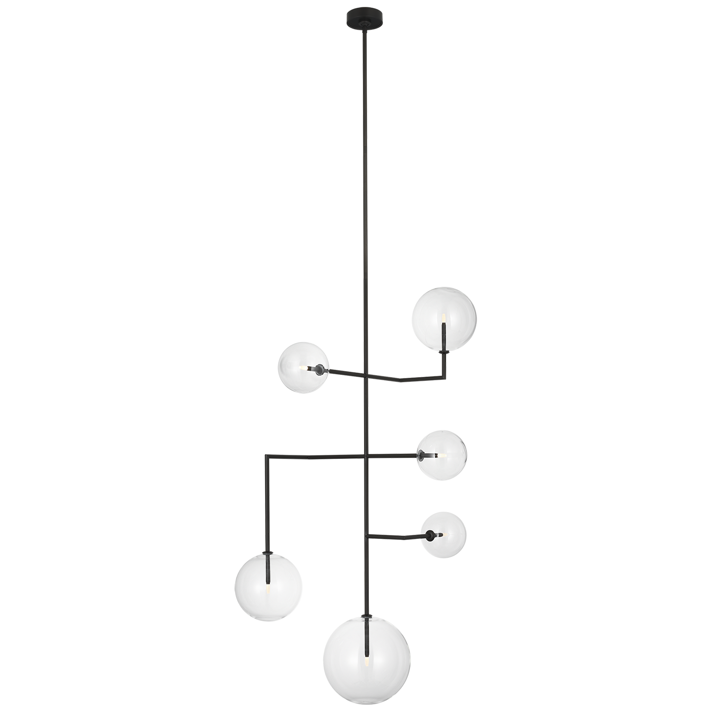 Linnea 26" Entry Chandelier in Modern Iron with Clear Glass