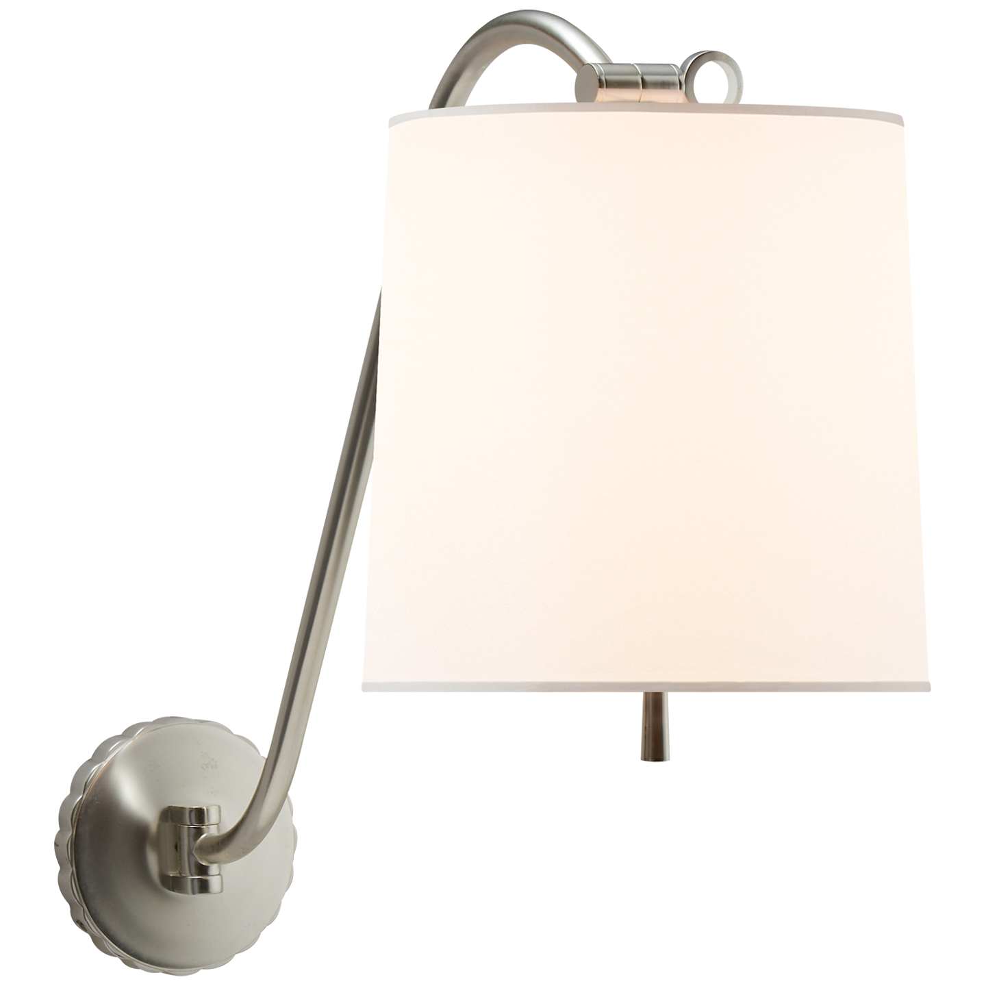 Understudy Sconce in Soft Silver with Silk Shade Open Box