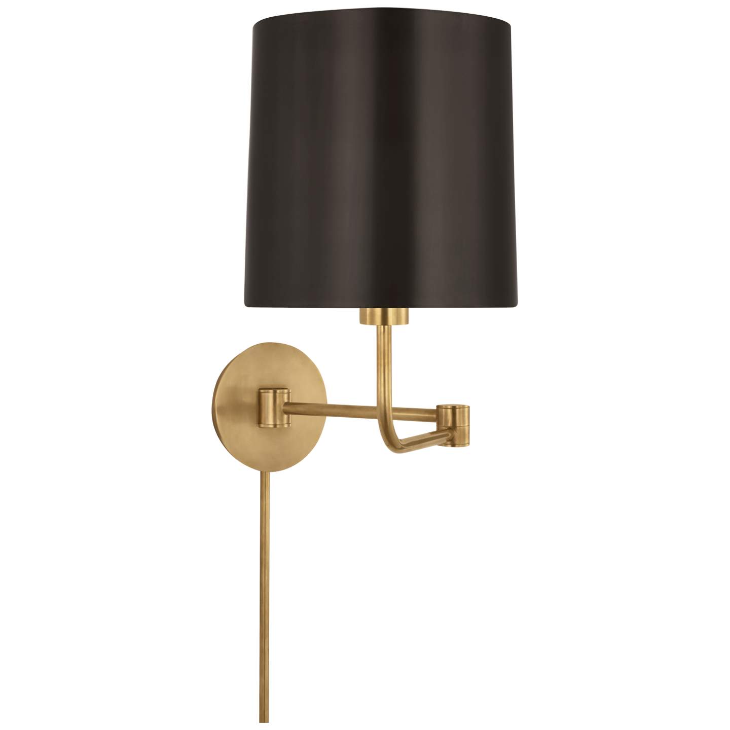 Go Lightly Swing Arm Wall Light in Soft Brass with Bronze Shade Open Box