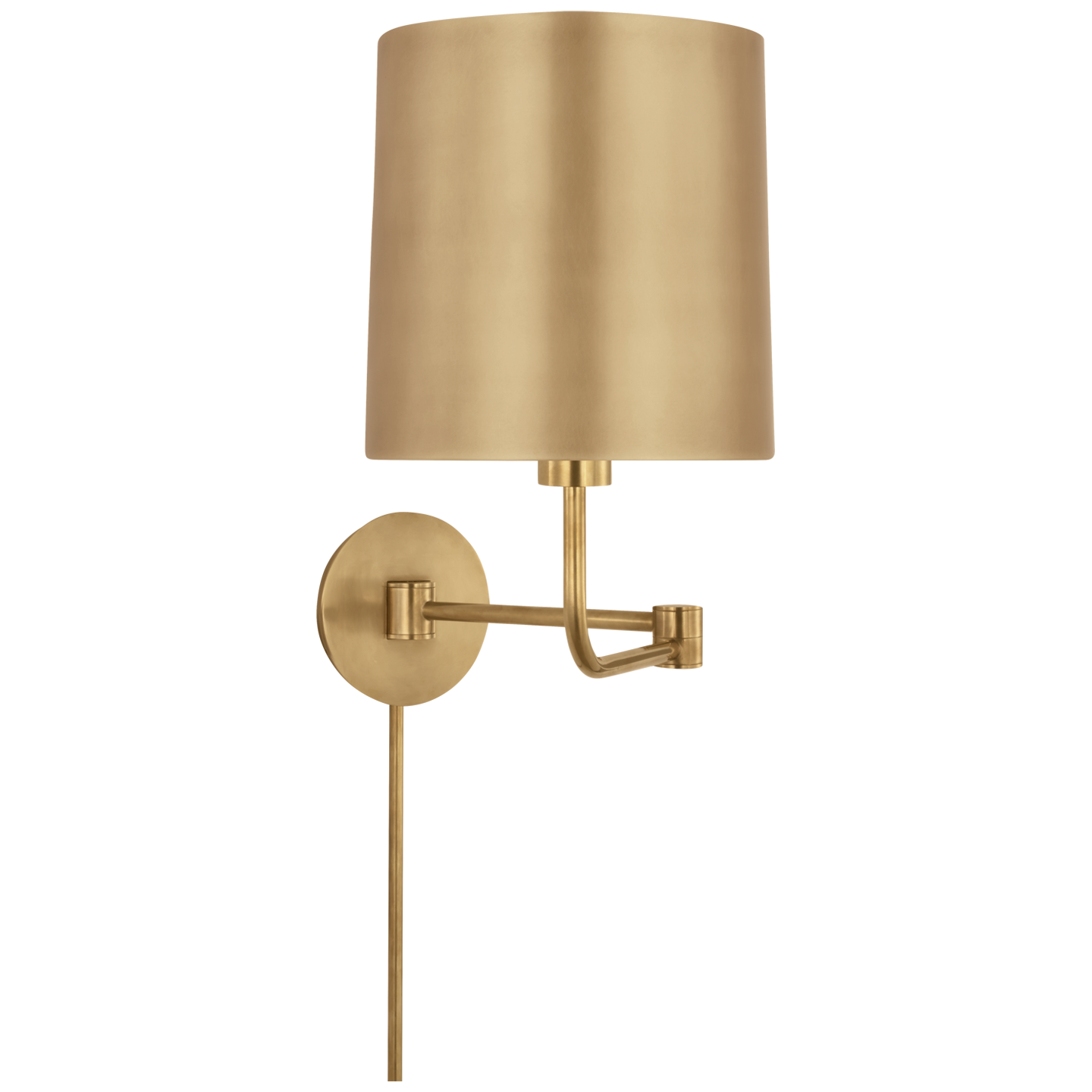 Go Lightly Swing Arm Wall Light in Soft Brass with Soft Brass Shade Open Box