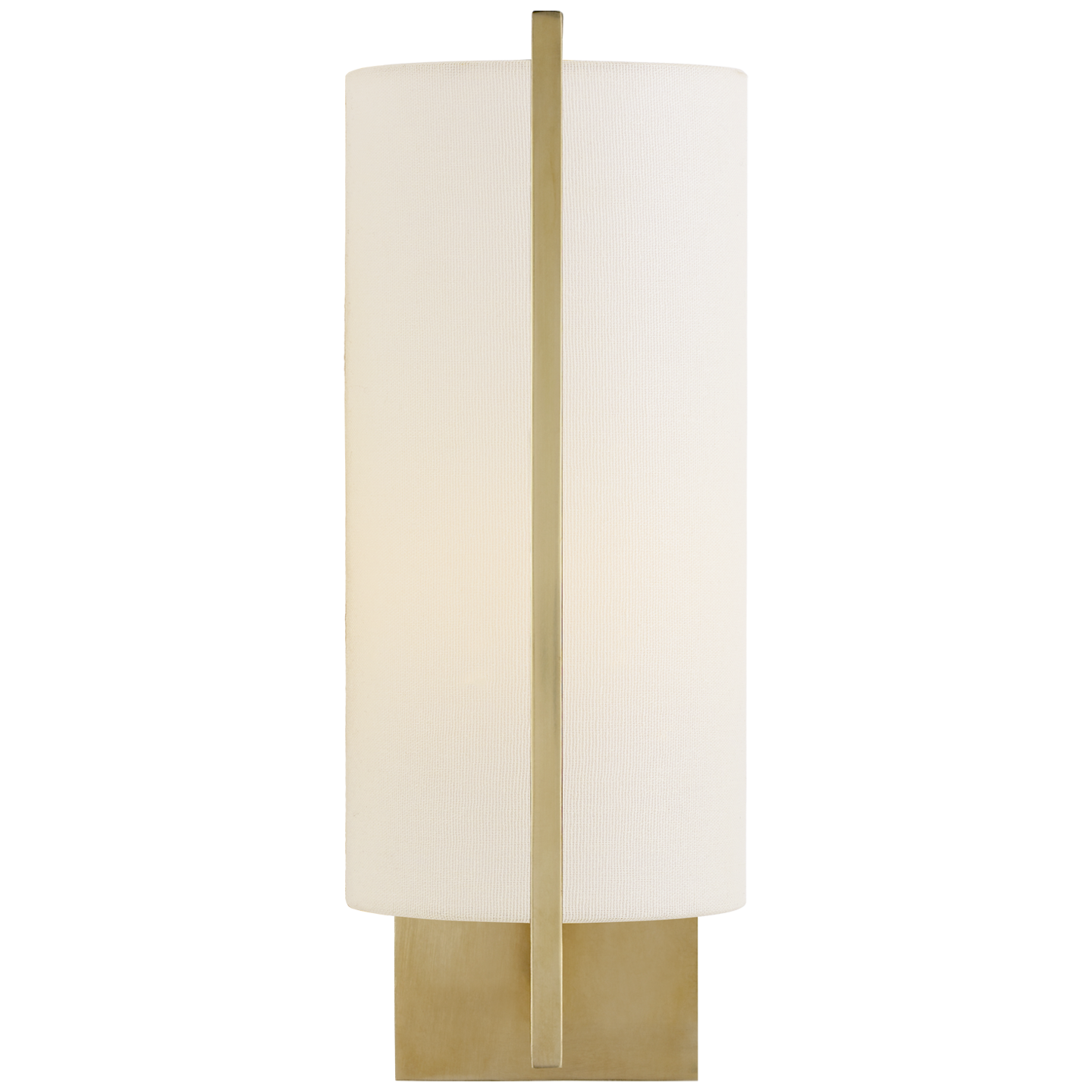 Framework Sconce in Soft Brass with Linen Shade Open Box