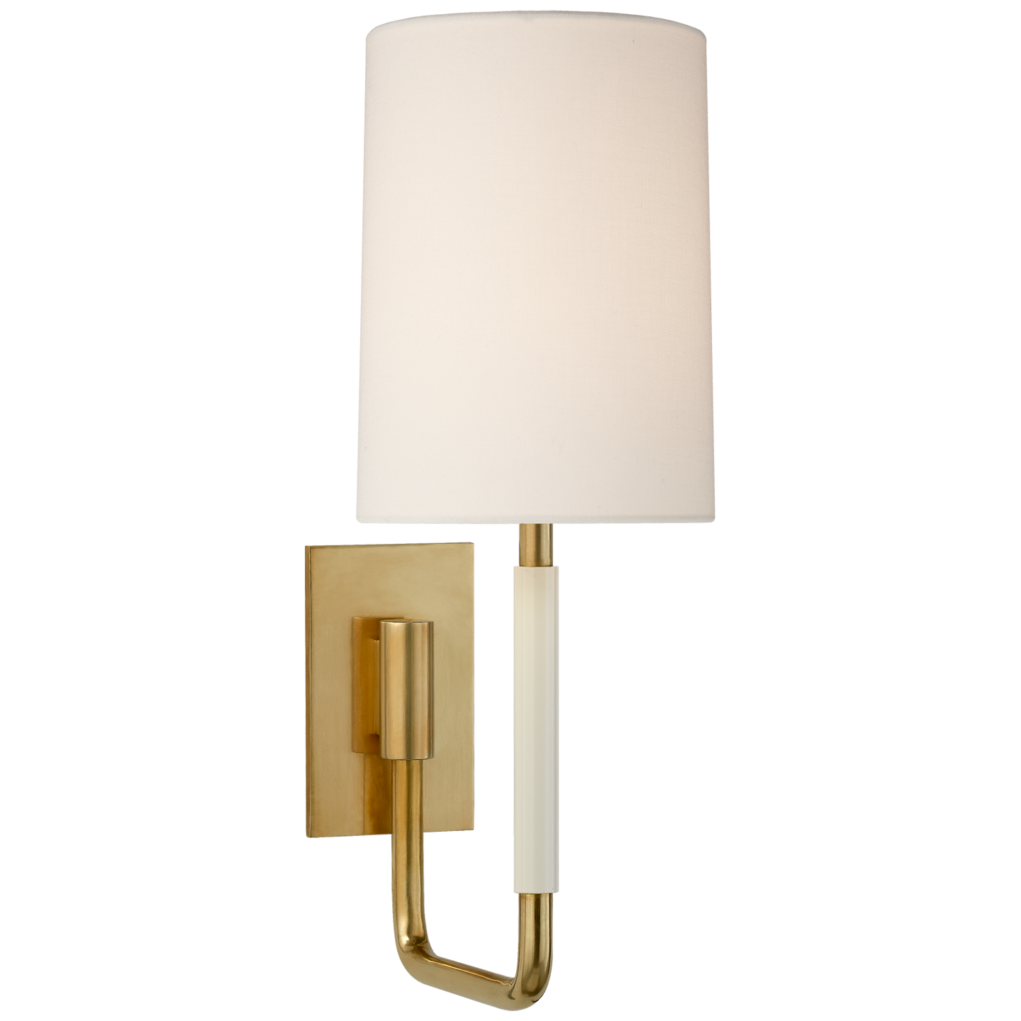 Clout Small Sconce in Soft Brass with Linen Shade Open Box