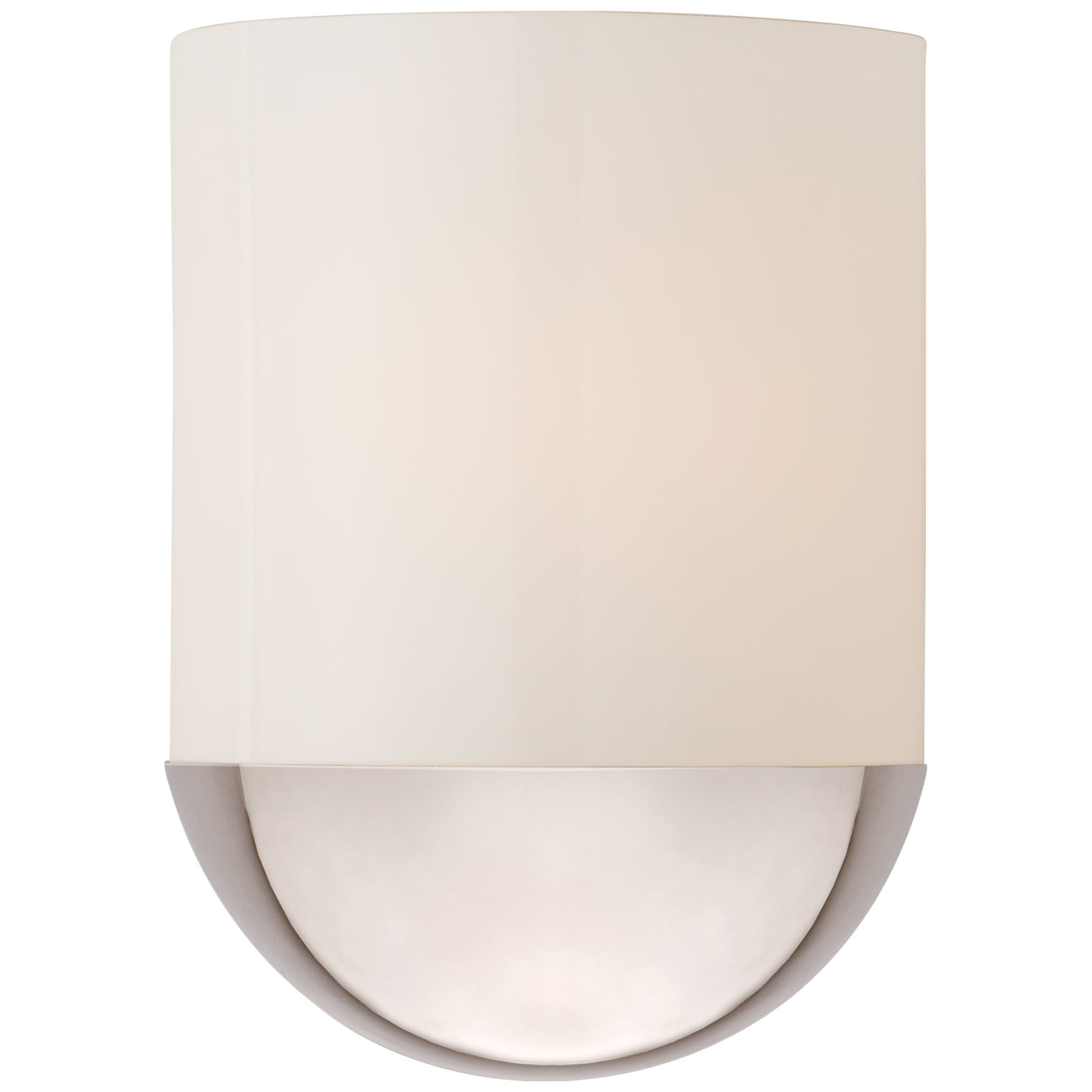 Crescent Small Sconce in Polished Nickel with White Glass Open Box