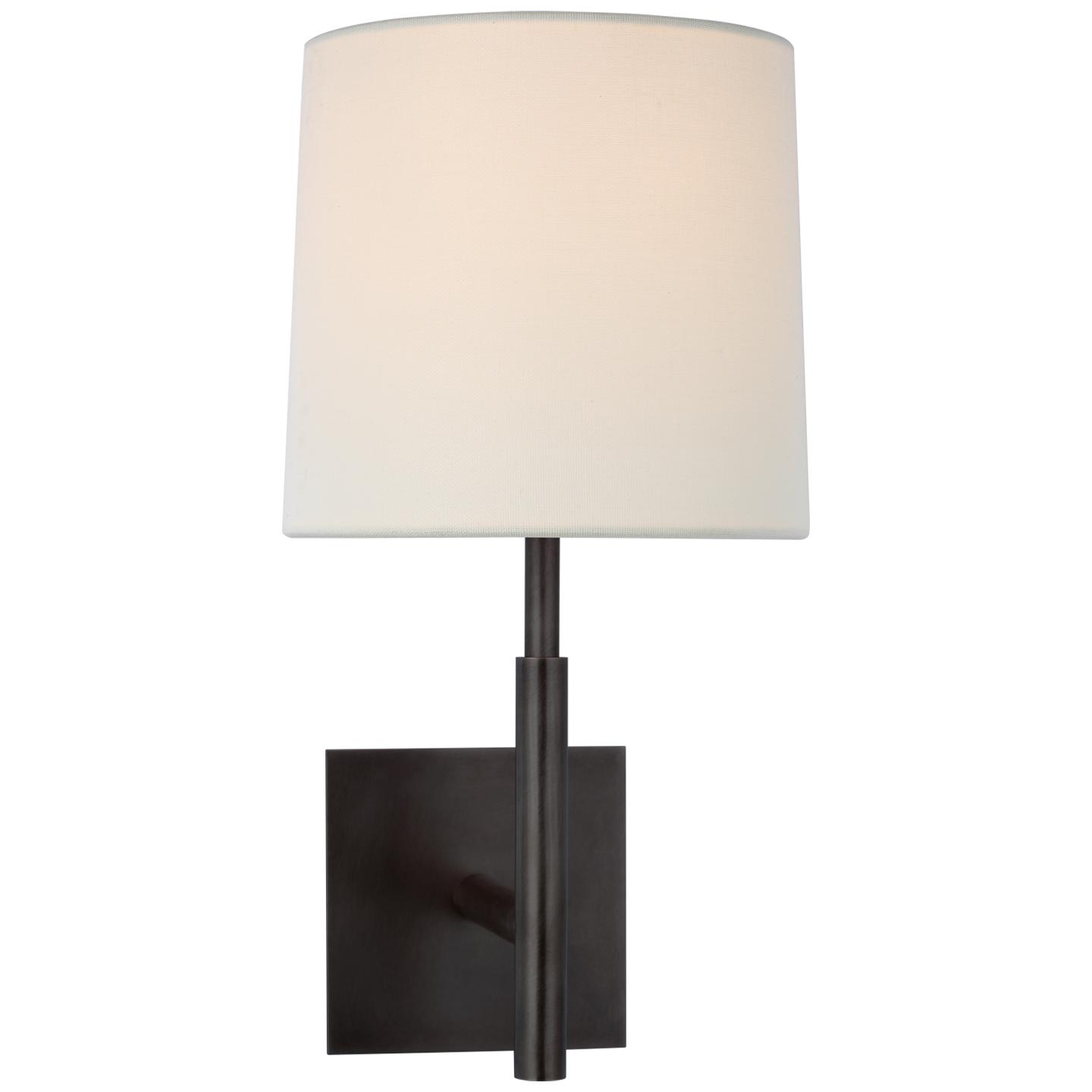 Clarion Medium Library Sconce in Bronze with Linen Shade Open Box