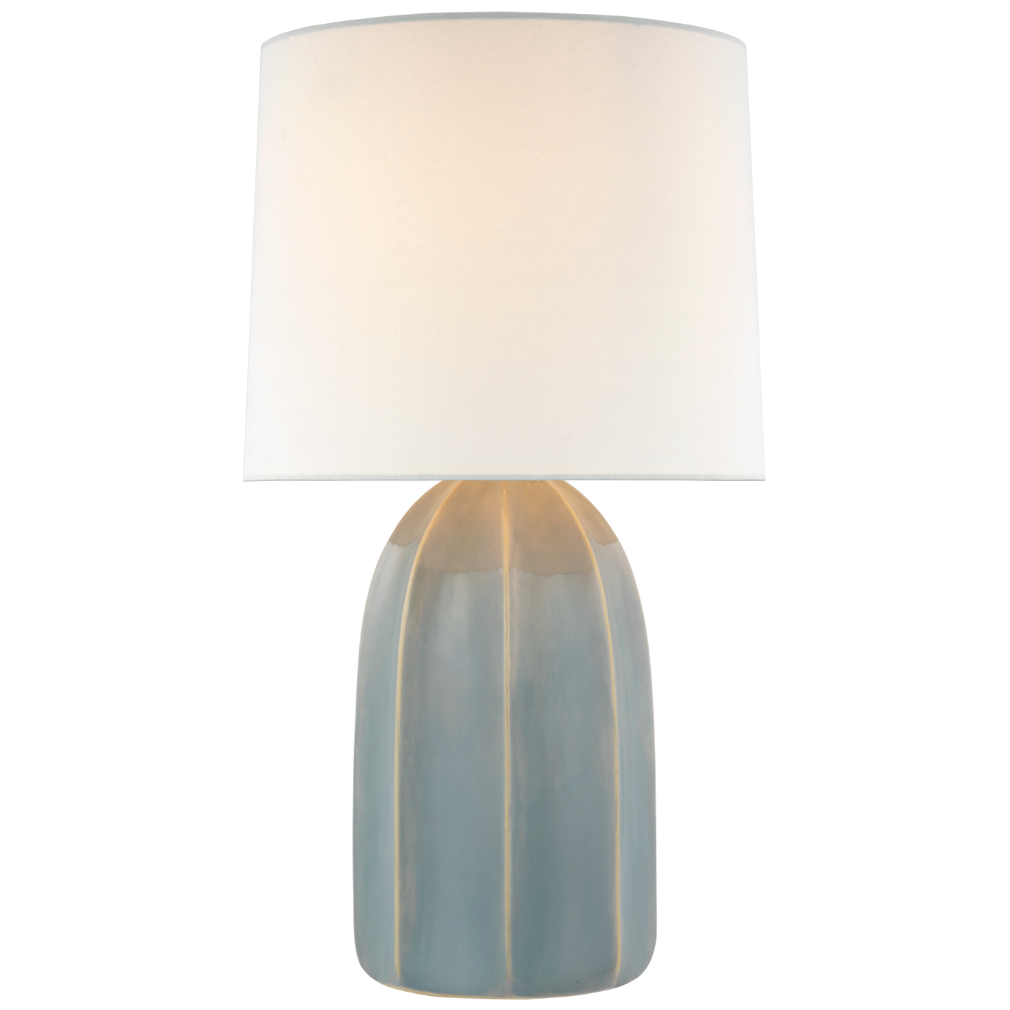 Melanie Large Table Lamp in Sky Gray with Linen Shade Open Box