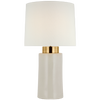 Xian 30" Table Lamp in Ivory and Soft Brass with Linen Shade