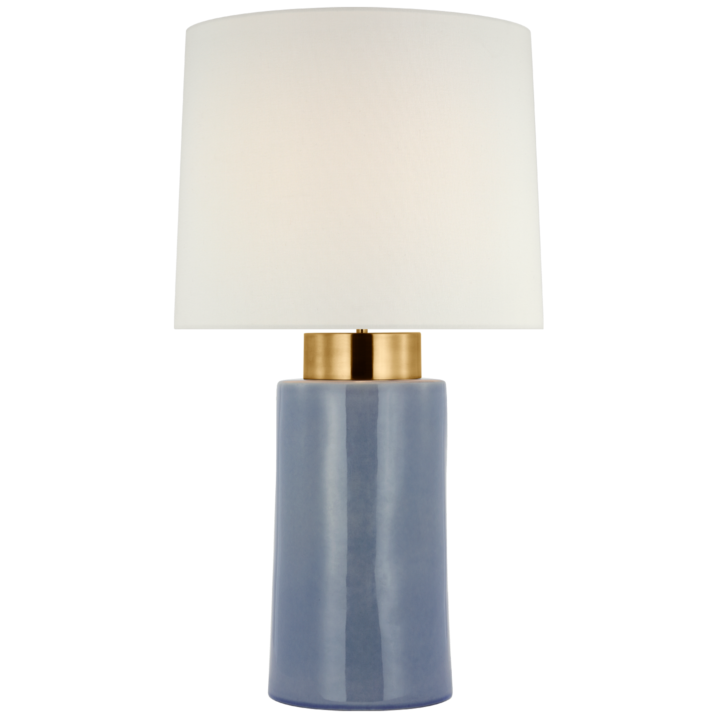 Xian 30" Table Lamp in Polar Blue Crackle and Soft Brass with Linen Shade