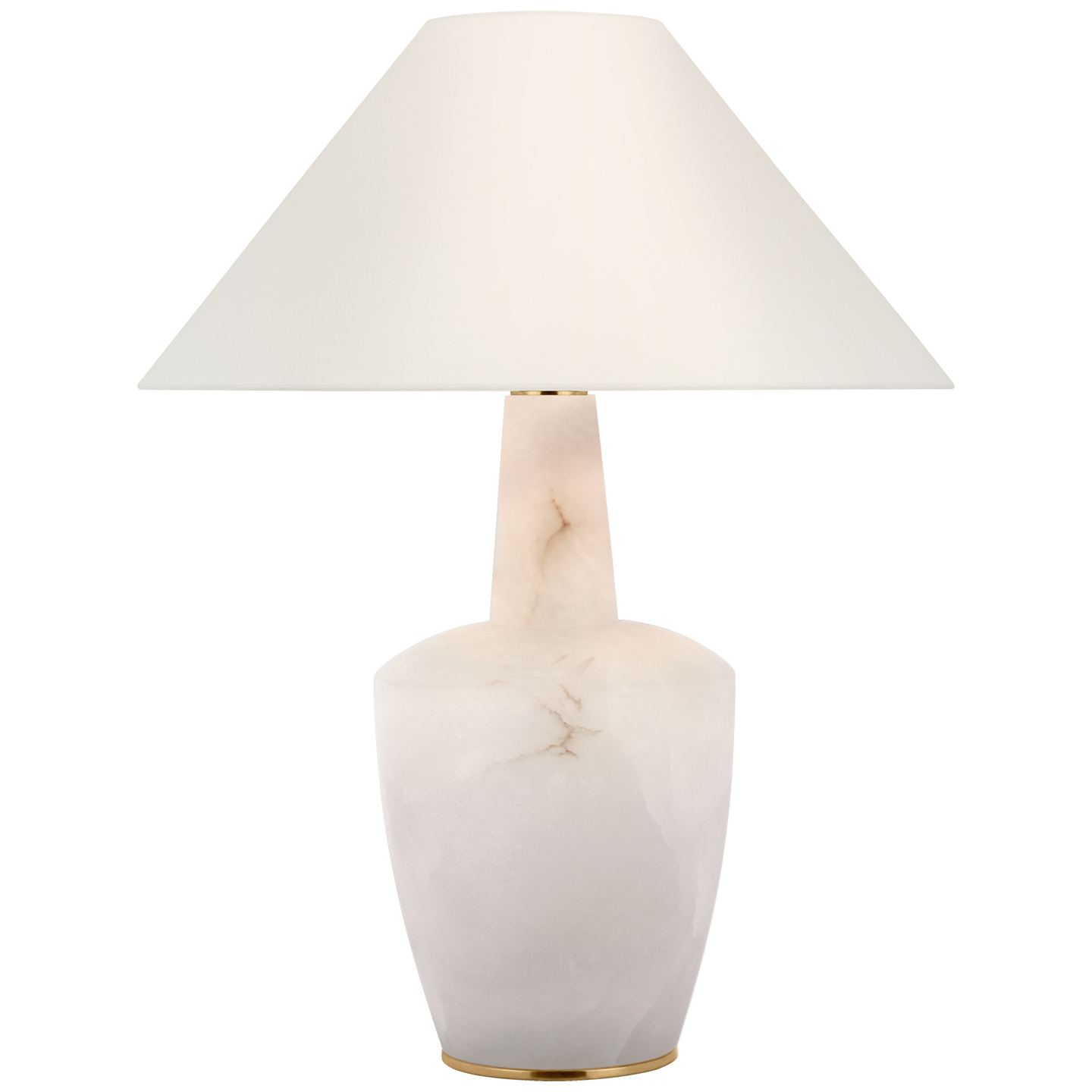 Paros 31" Table Lamp in Alabaster with Linen Flare Shade