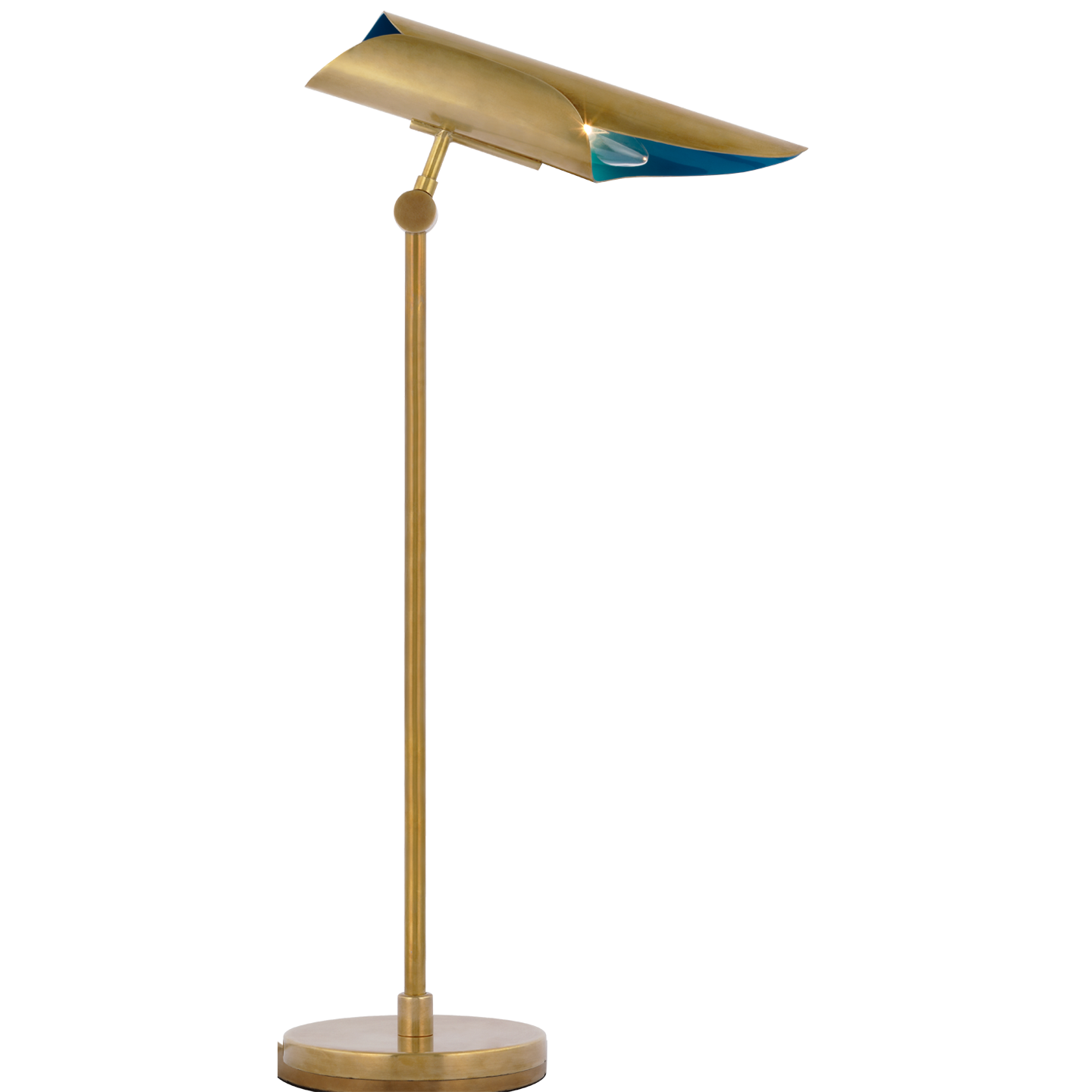 Flore Desk Lamp in Soft Brass and Riviera Blue