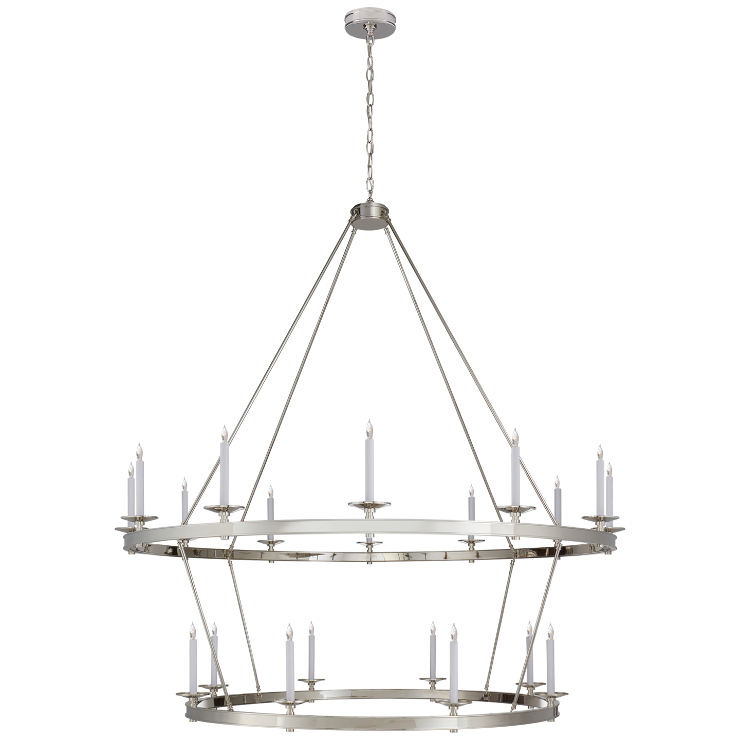 Launceton XXL Two Tiered Chandelier in Polished Nickel Open Box