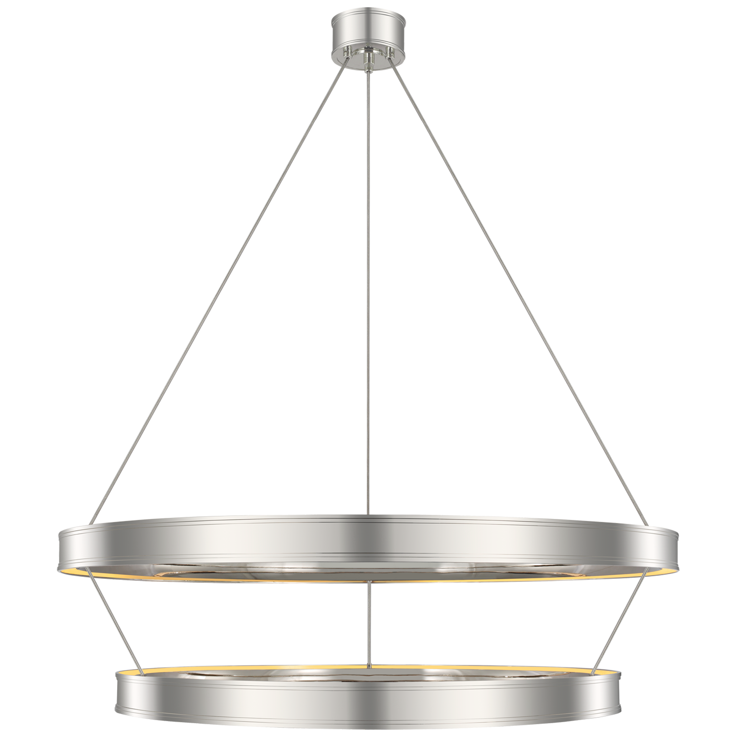 Connery 50" Two-Tier Ring Chandelier in Polished Nickel