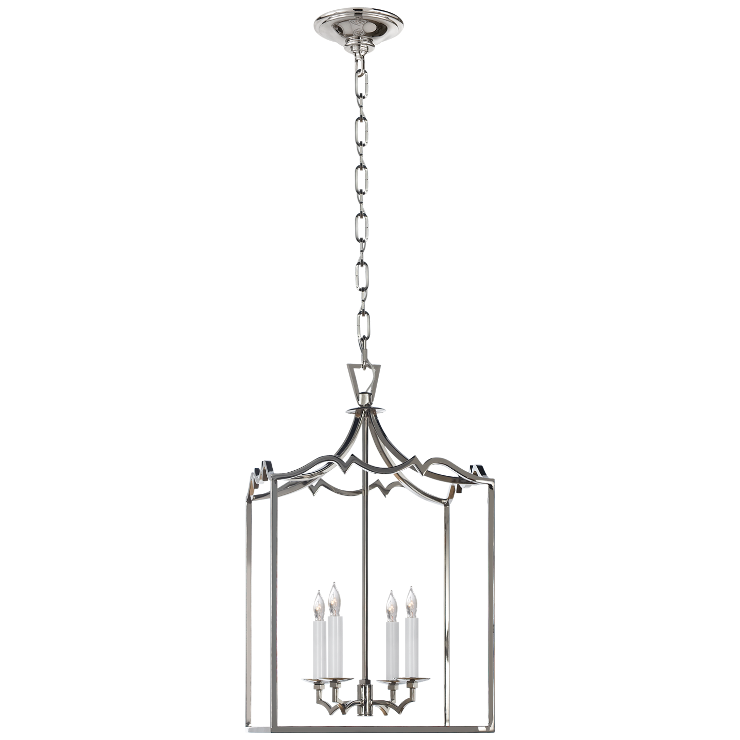 Darlana Small Fancy Lantern in Polished Nickel Open Box