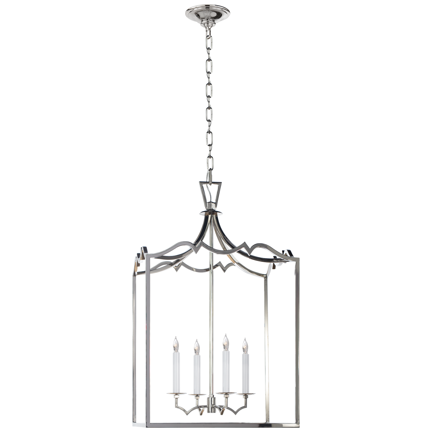 Darlana Medium Fancy Lantern in Polished Nickel Open Box