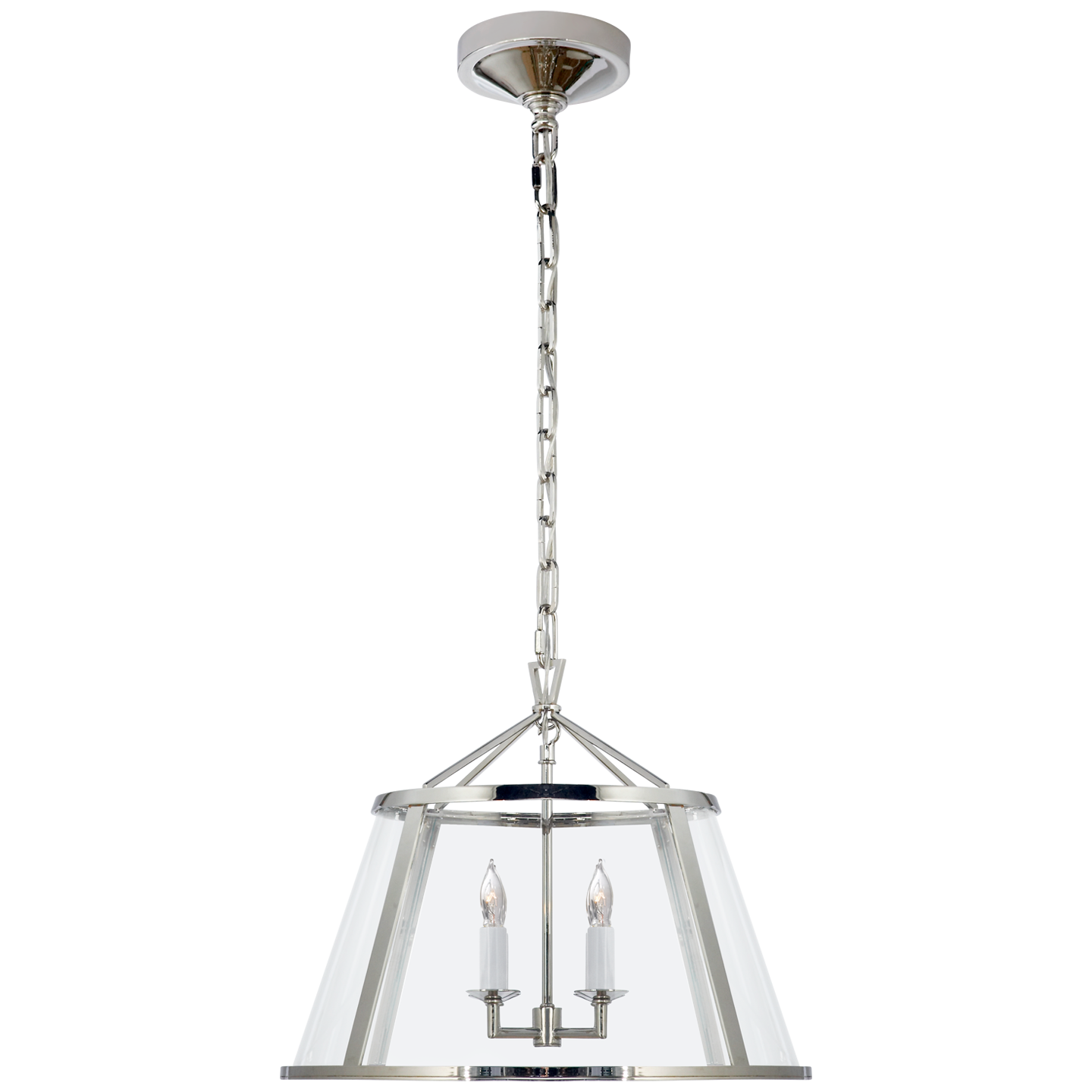 Darlana 16" Pendant in Polished Nickel with Clear Glass Open Box